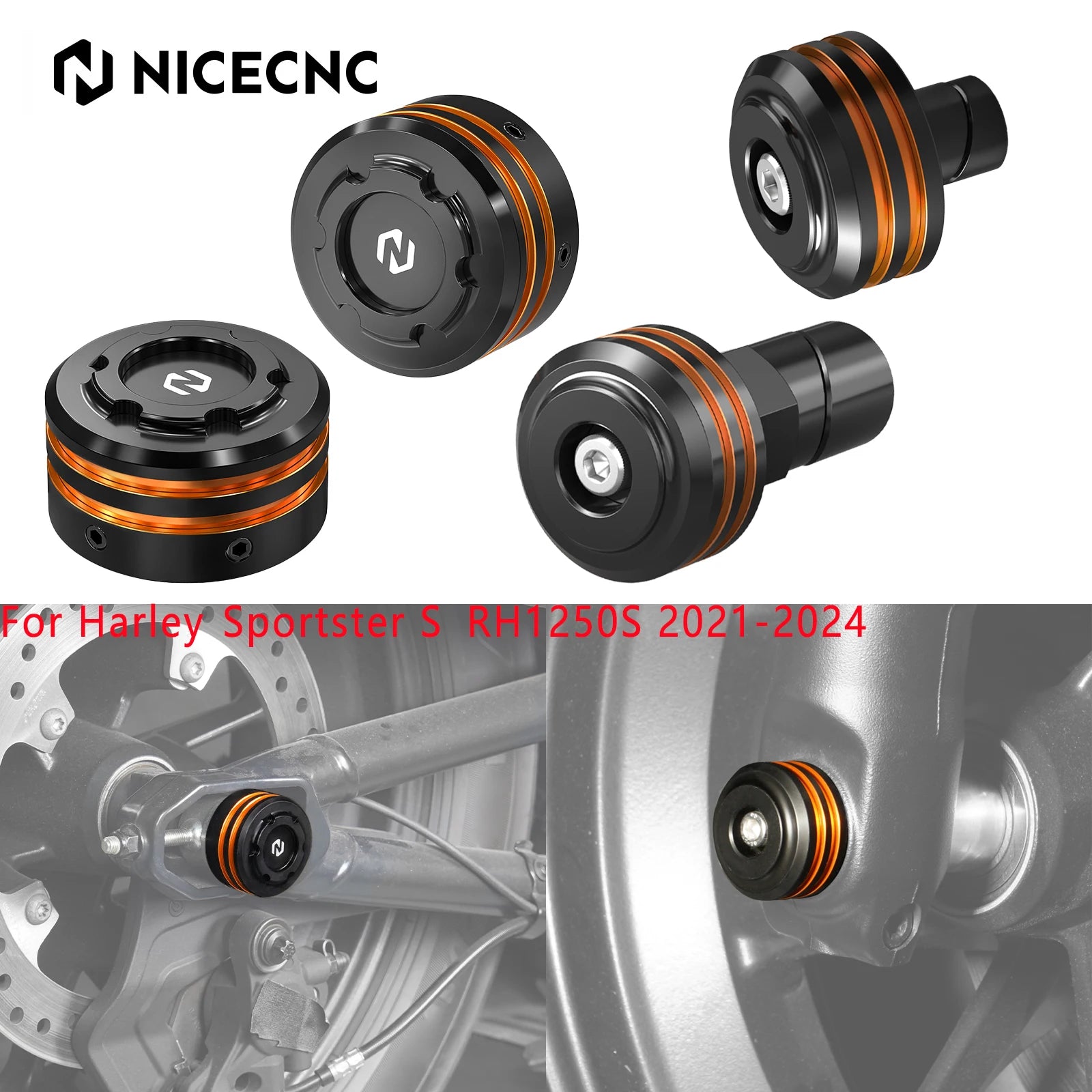 Front Rear Axle Nut Covers Cap Set For Harley Sportster S Pan America