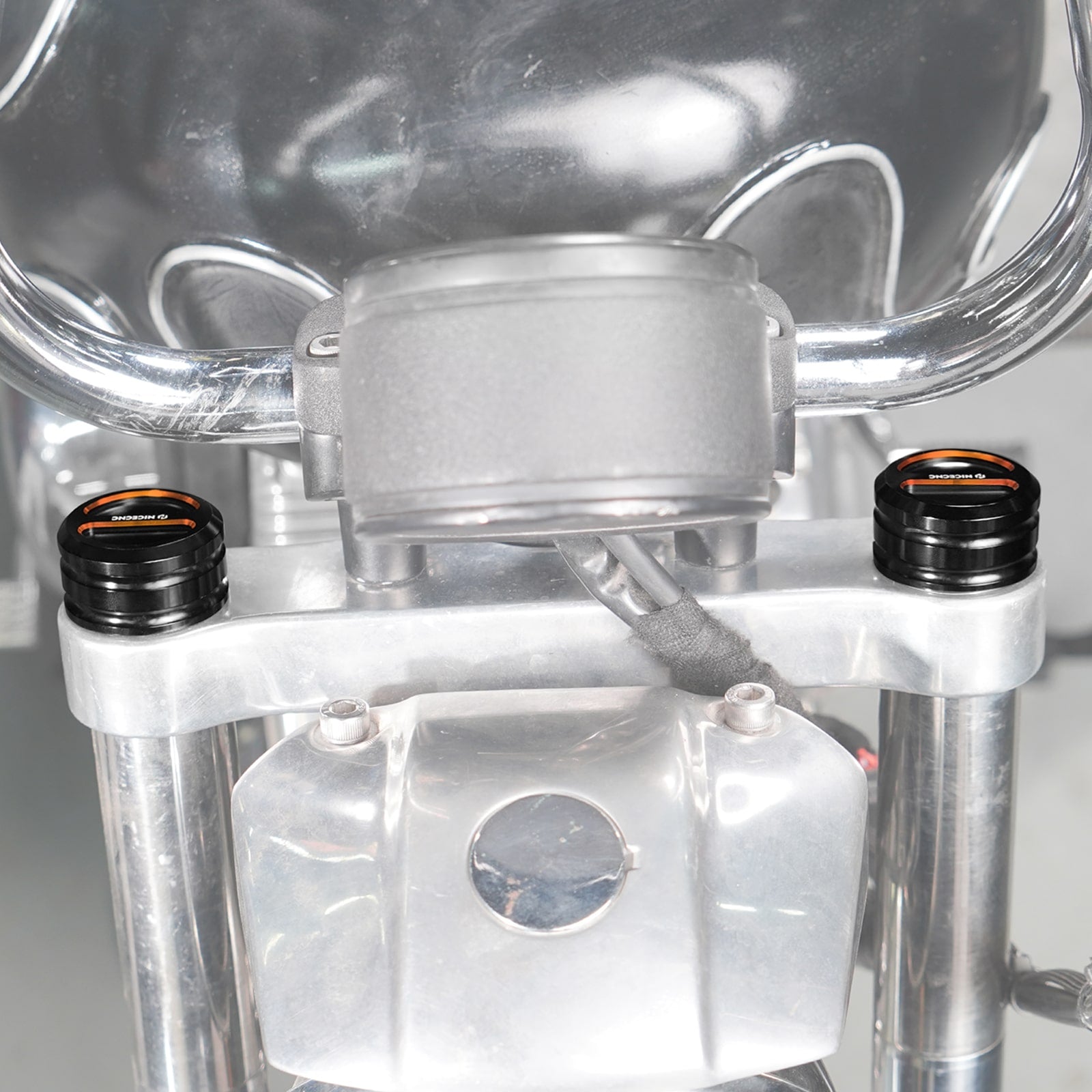 Upper Fork Stem Nut Covers Caps For Harley Softail Slim Standard Street Bob 107 114