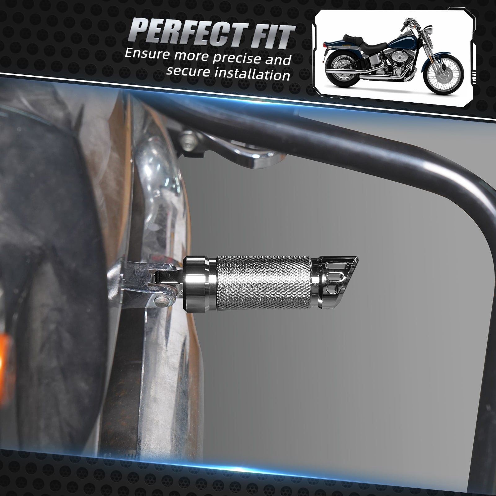Chrome Rear Passenger Footpegs Pedals Footrest For Harley Road King Street Glide