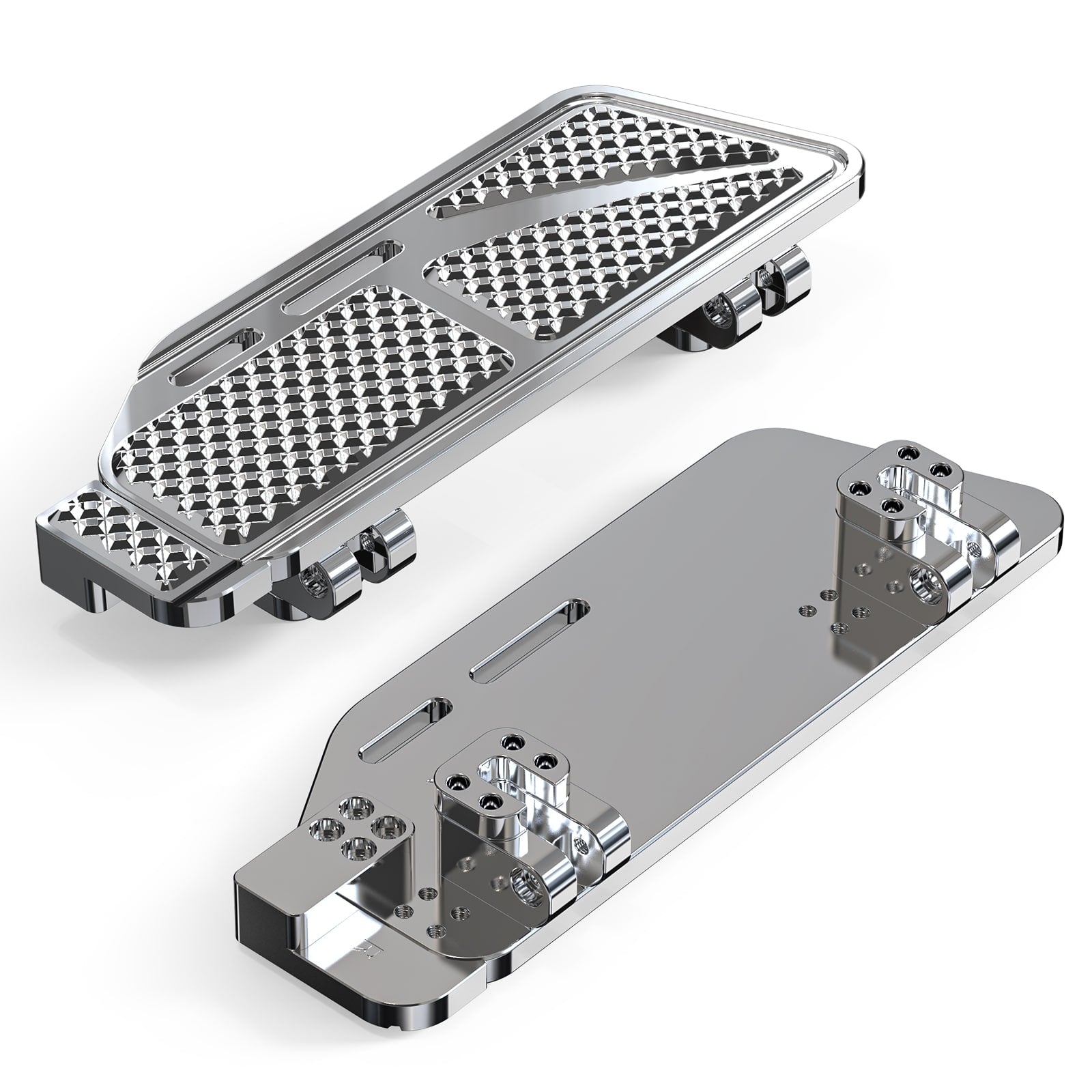 Enlarged Chrome Rider Floorboards Foot board Kit For Harley Road King Electra Street Glide