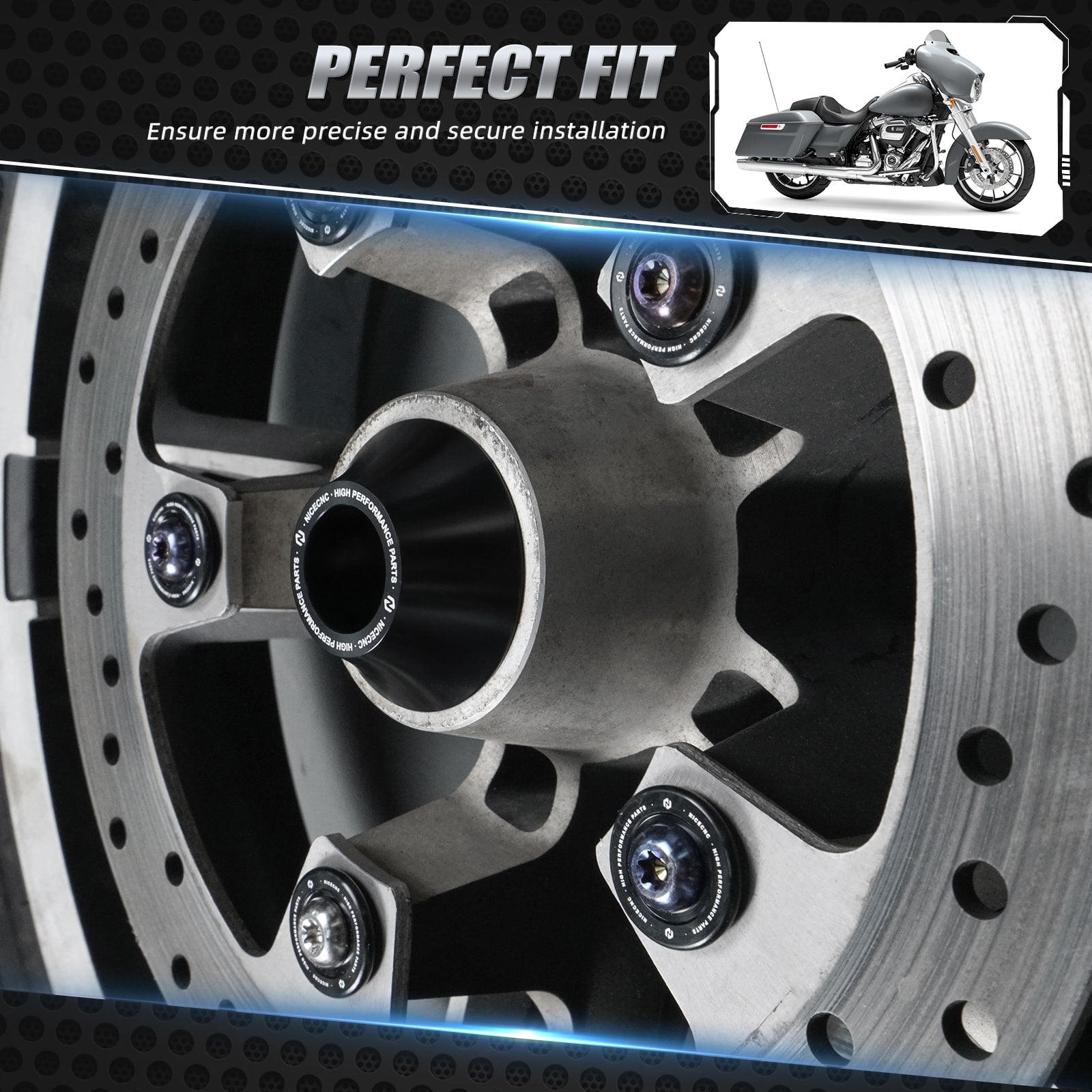 25mm Front Tapered Wheel Spacers 41458-08 For Harley Road King Electra Street Glide