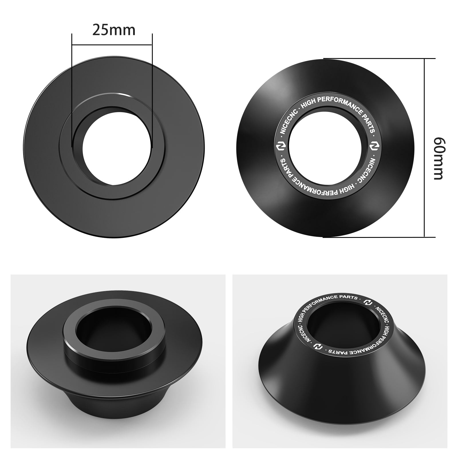 25mm Front Tapered Wheel Spacers 41458-08 For Harley Road King Electra Street Glide