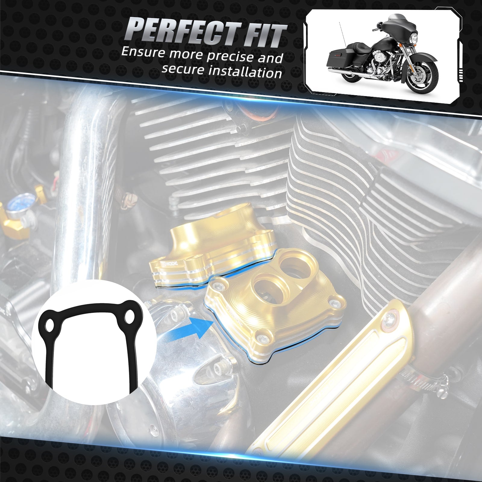M8 Engine Lifter Tappet Covers Gaskets For Harley Softail Deluxe Fat Boy Heritage Classic