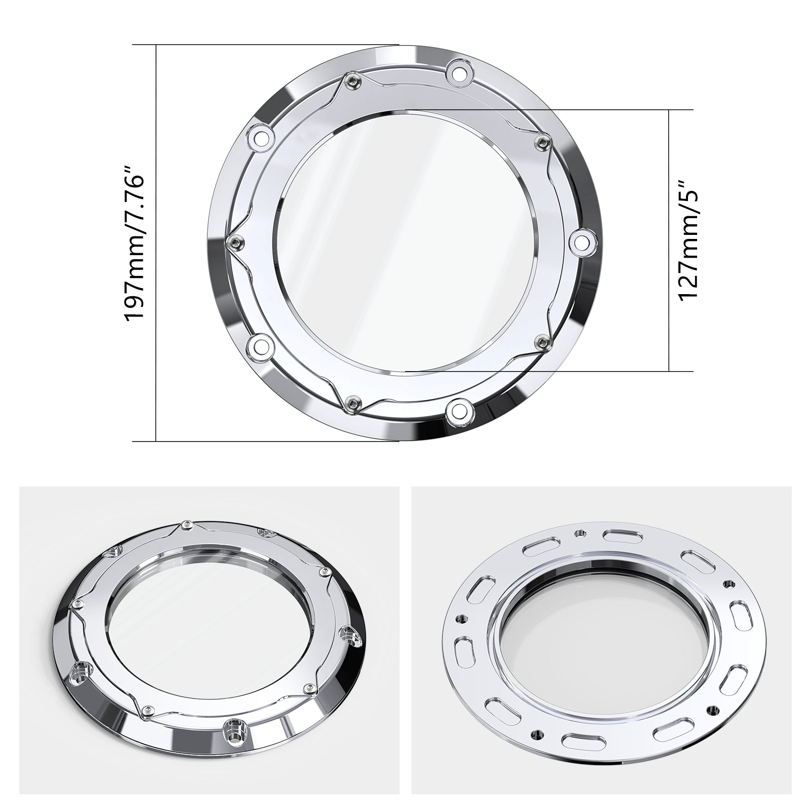 Chrome Full Clear M8 Derby Clutch Cover For Harley CVO Road Glide Road King Special