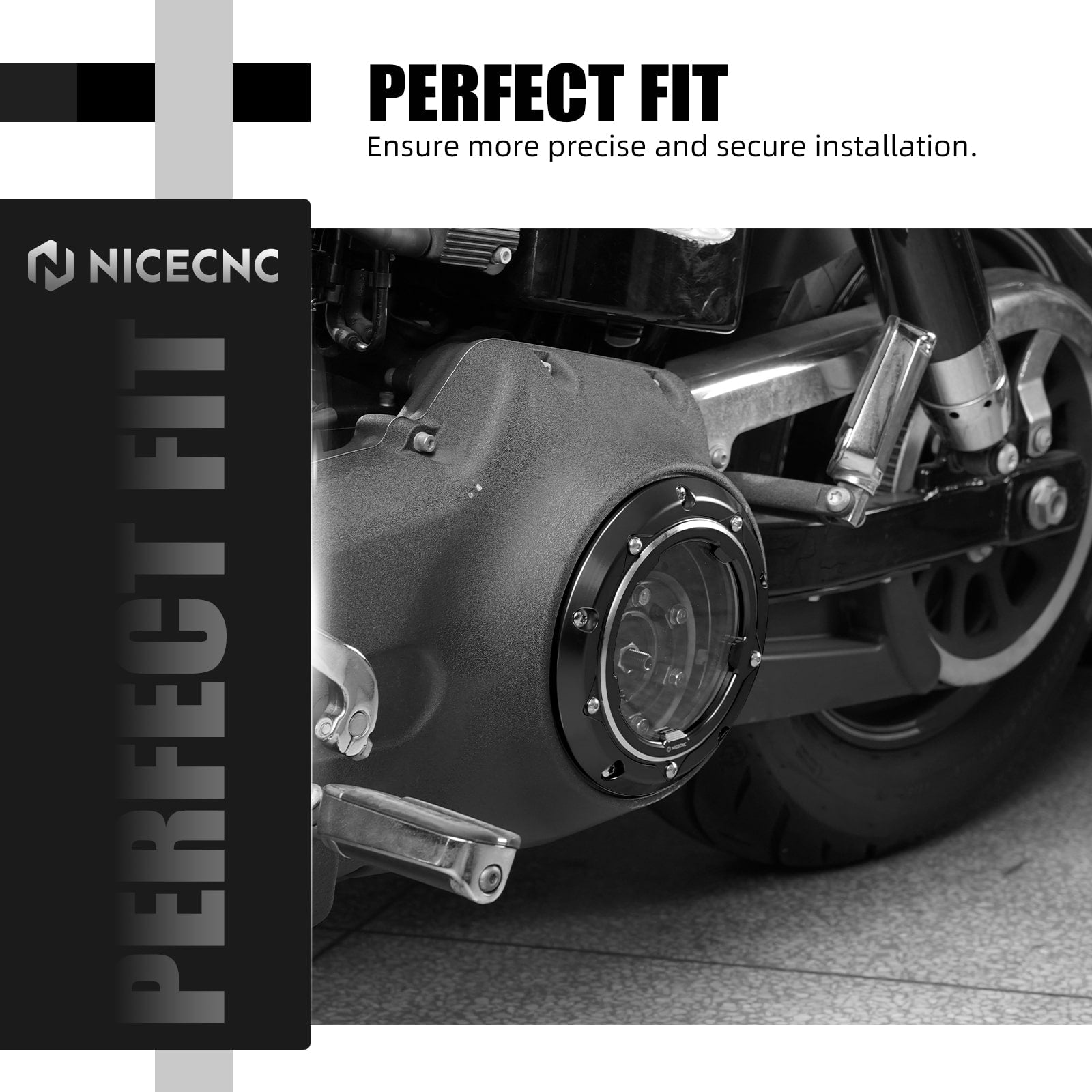 Transparent V Twin Cam Derby Clutch Cover For Harley Softail Standard Deluxe Custom