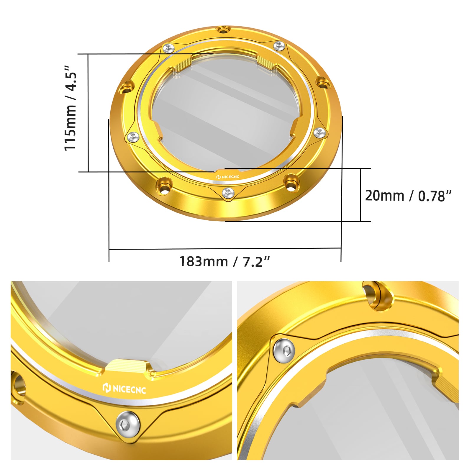 Transparent Twin Cam Derby Cover For Harley Street Glide 06-15 Road King 99-14 Dyna 99-17