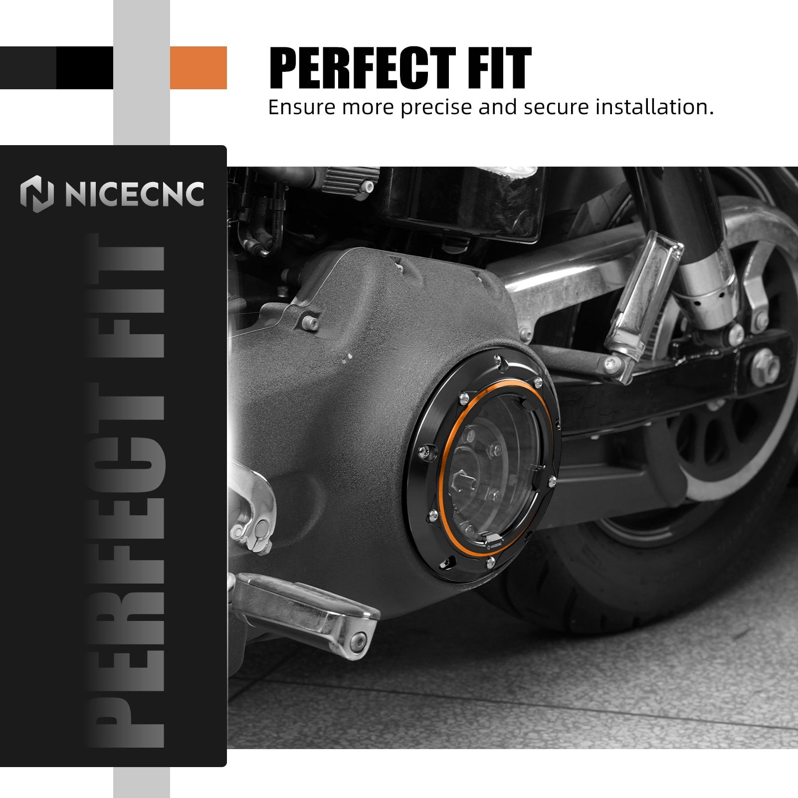 Transparent V Twin Cam Derby Clutch Cover For Harley Softail Standard Deluxe Custom