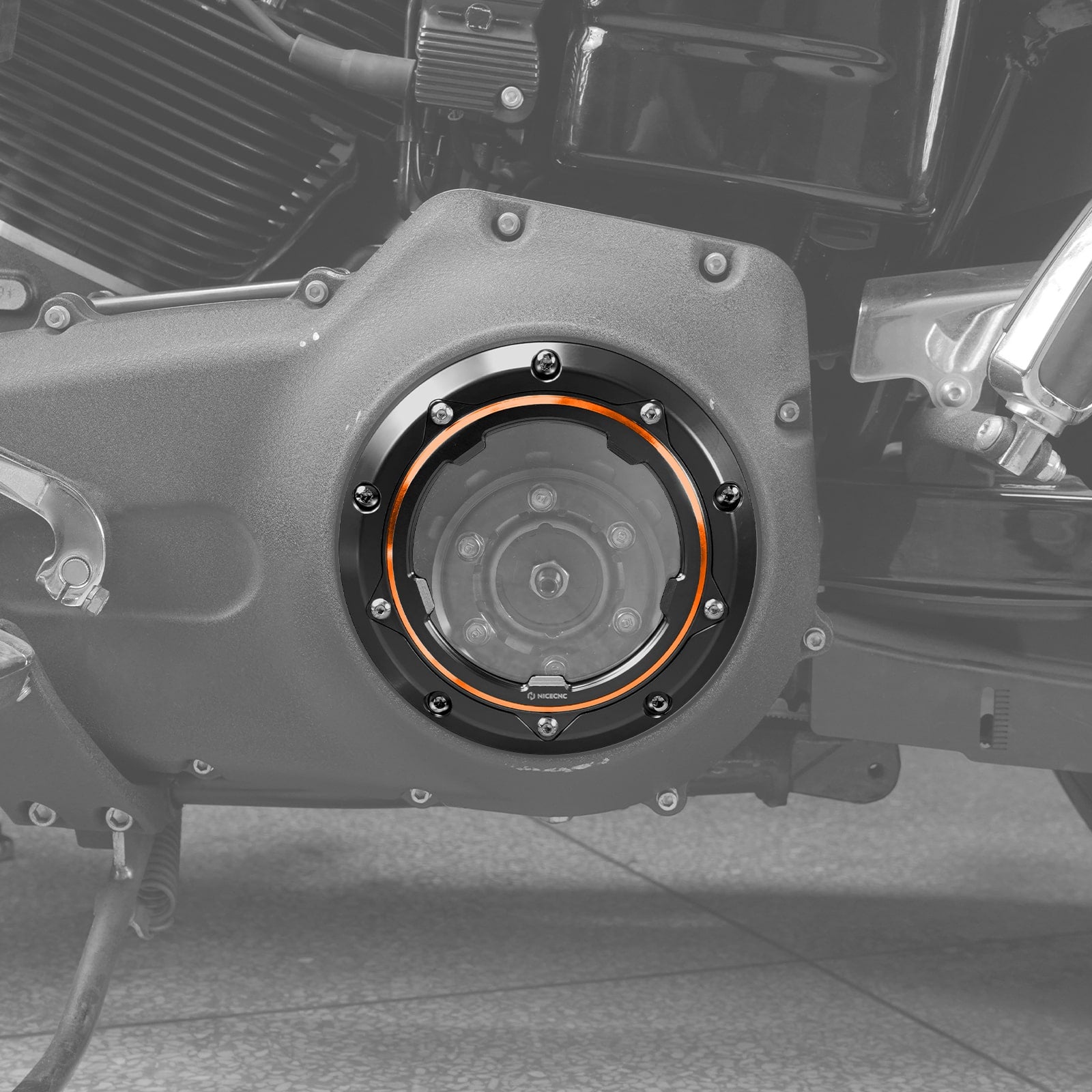 Transparent Twin Cam Derby Cover For Harley Street Glide 06-15 Road King 99-14 Dyna 99-17