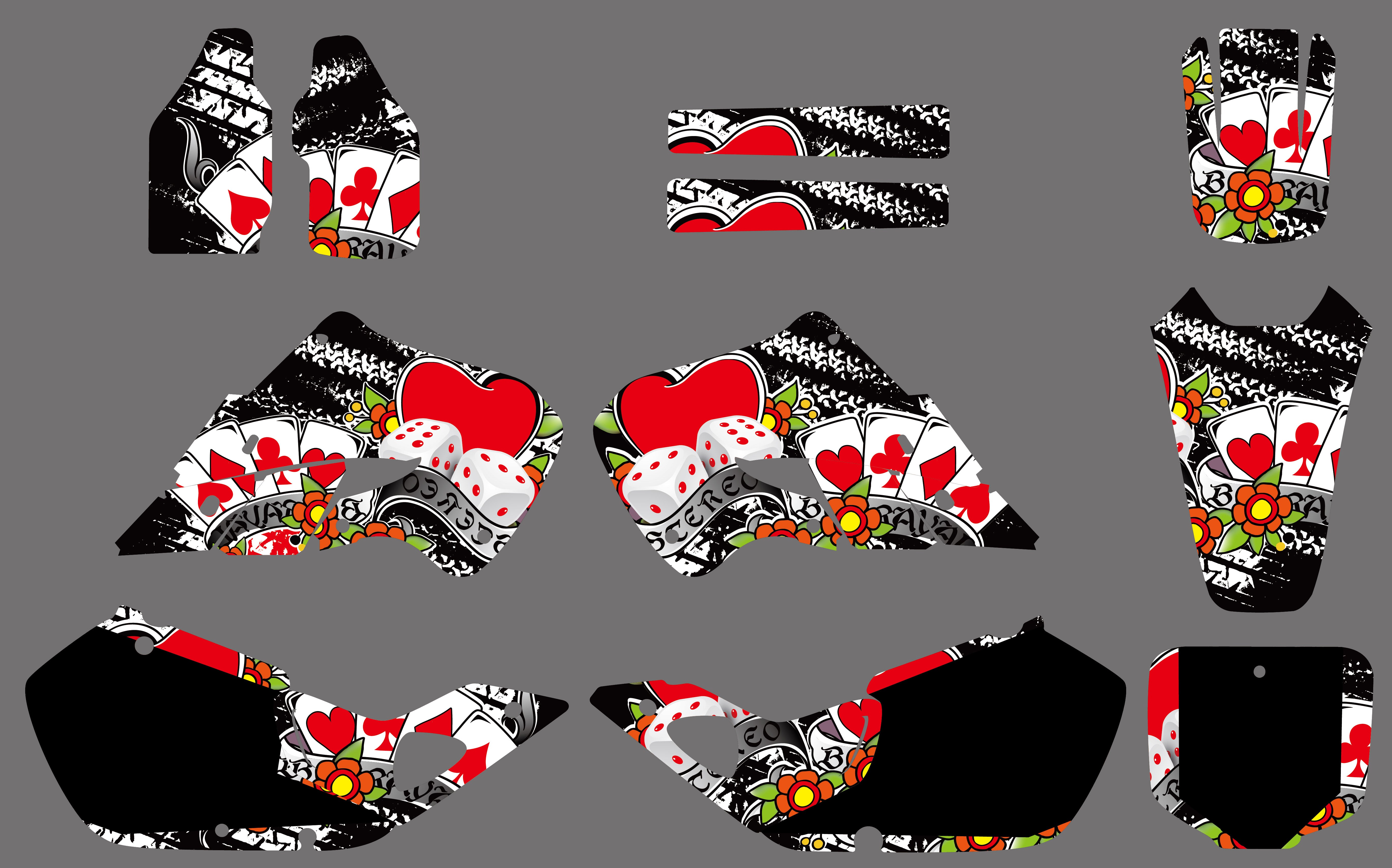 Motorcycle Full Graphics Decals Stickers For Honda CR125 1998-1999 CR250 1997-1999