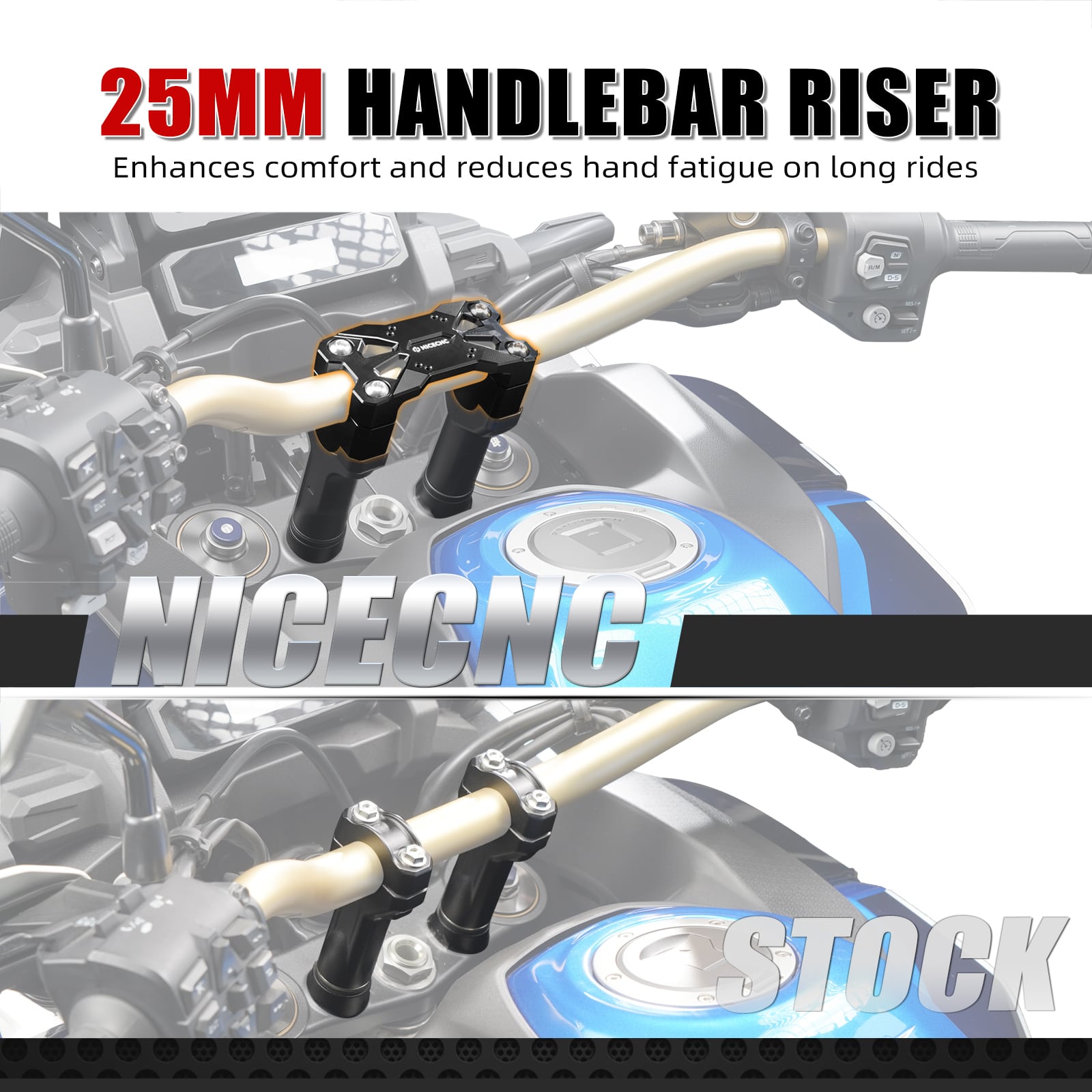 Handlebar Riser 25mm with AMPS Pattern For Honda CRF1100L Africa Twin 2020-2025