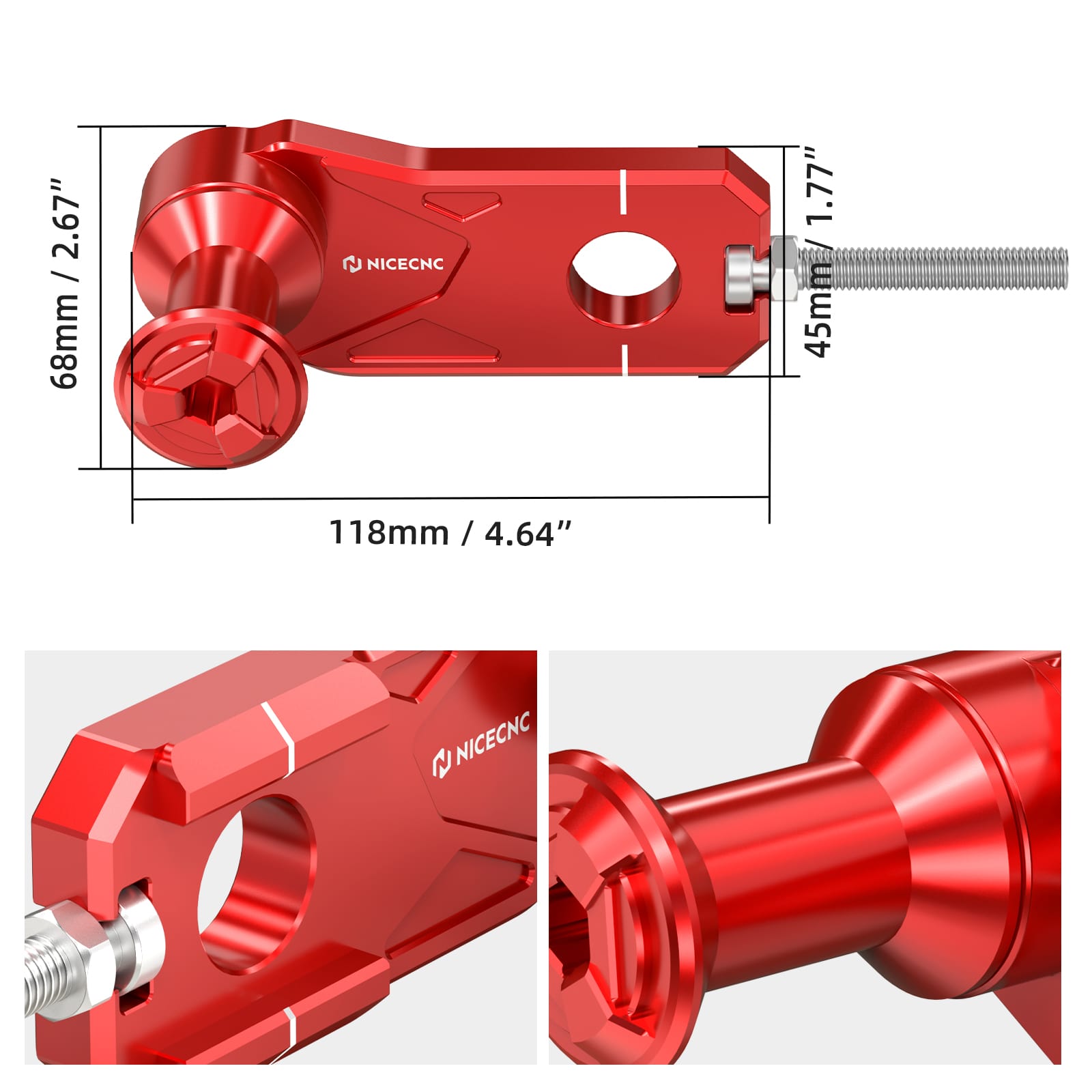 Rear Axle Blocks Chain Tensioner Adjuster w/Stand Hook For Honda CRF1100L Africa Twin