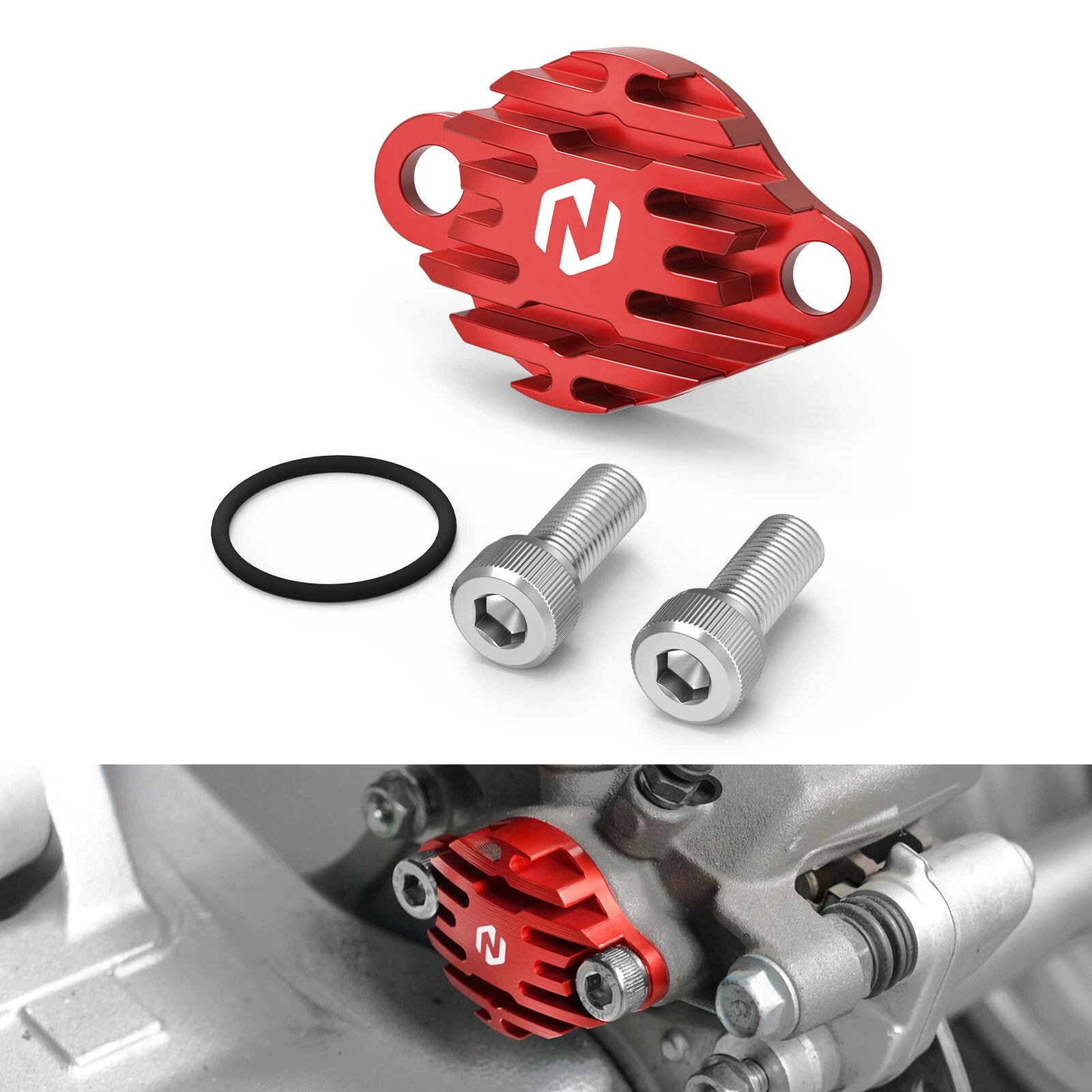 TRX-550X用スリーローターブレード付き　バランス済み Honda TRX 450 R 300 400EX Rear Brake Caliper Block Off Plate Kit