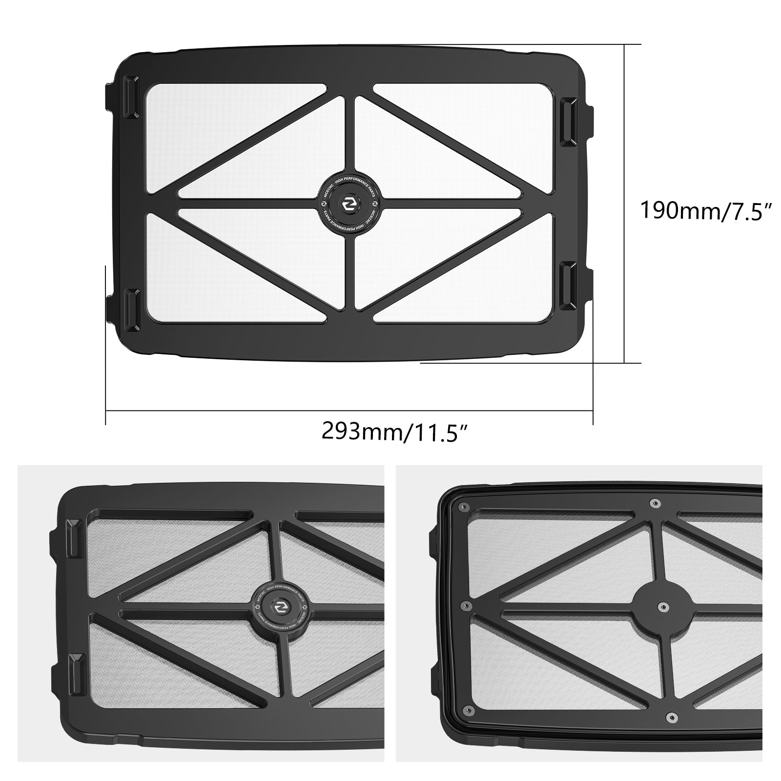 High-Flow Air Filter Intake Cleaner Airbox Lid Cover Kit For Honda TRX450 R / ER