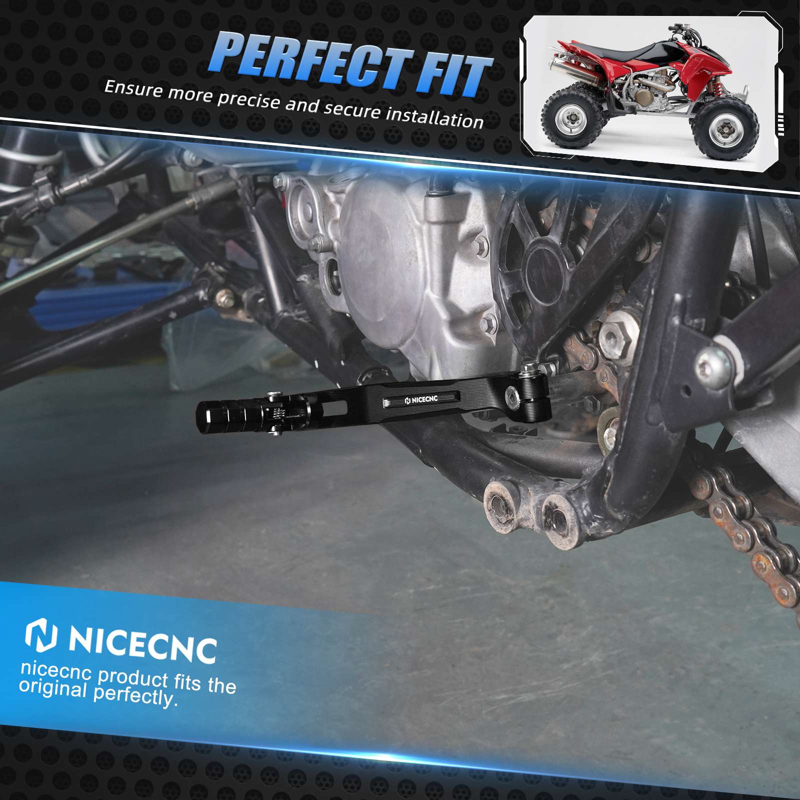 Rider Foot Pegs Rest Pedals + Folding Gear Shift Lever For Honda TRX 450 R / ER