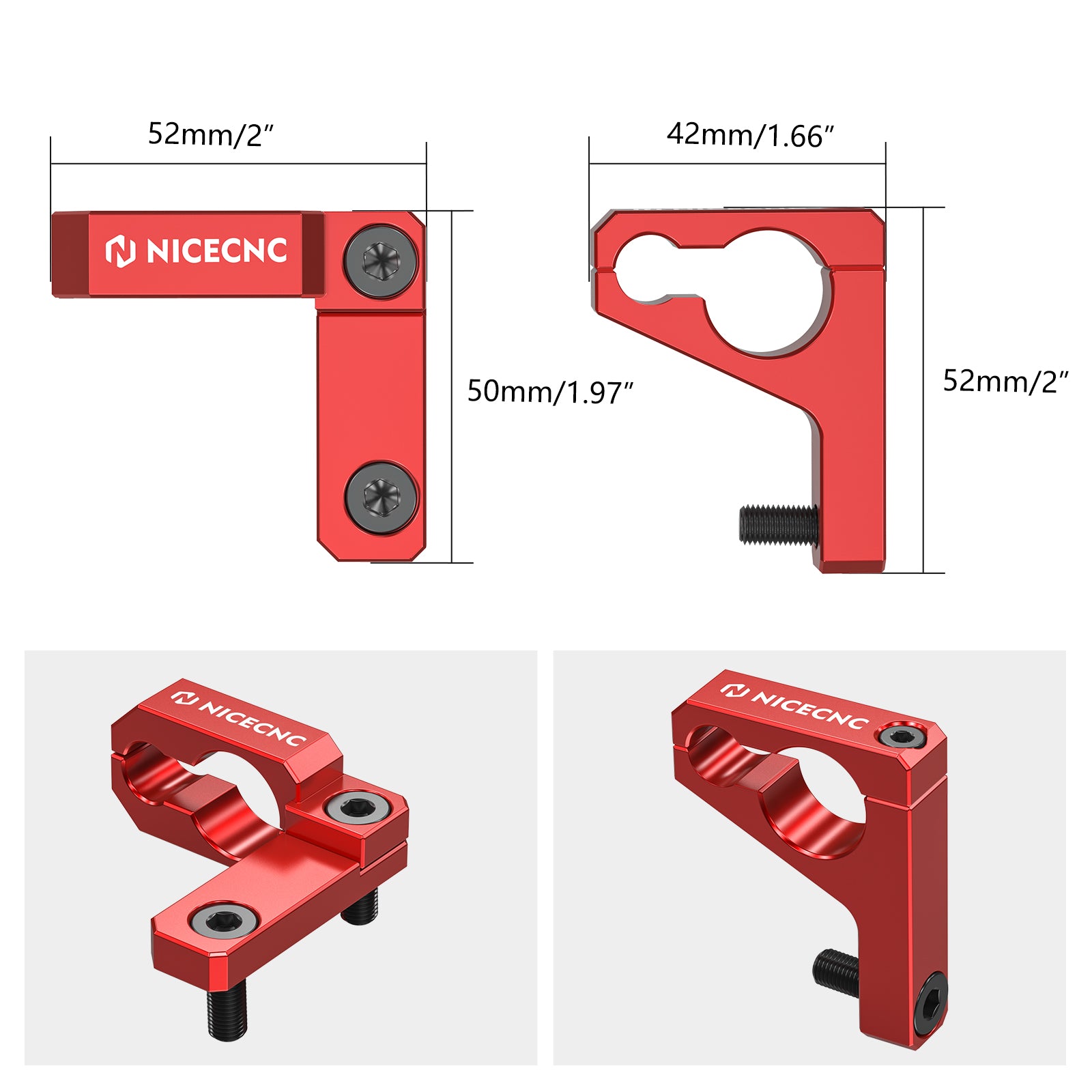 ATV Dual-Size Rear Brake Line Hose Clamps Holder For Honda TRX 450 R / ER