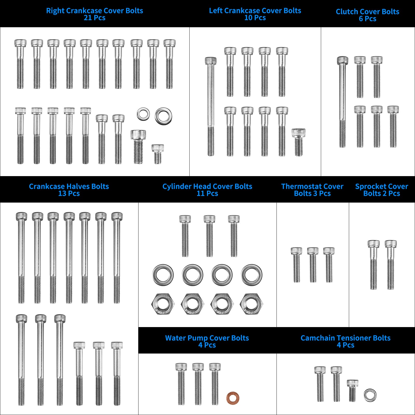 Stainless Steel Engine Bolts Screw Kit Set For Honda TRX450R 2004-2005