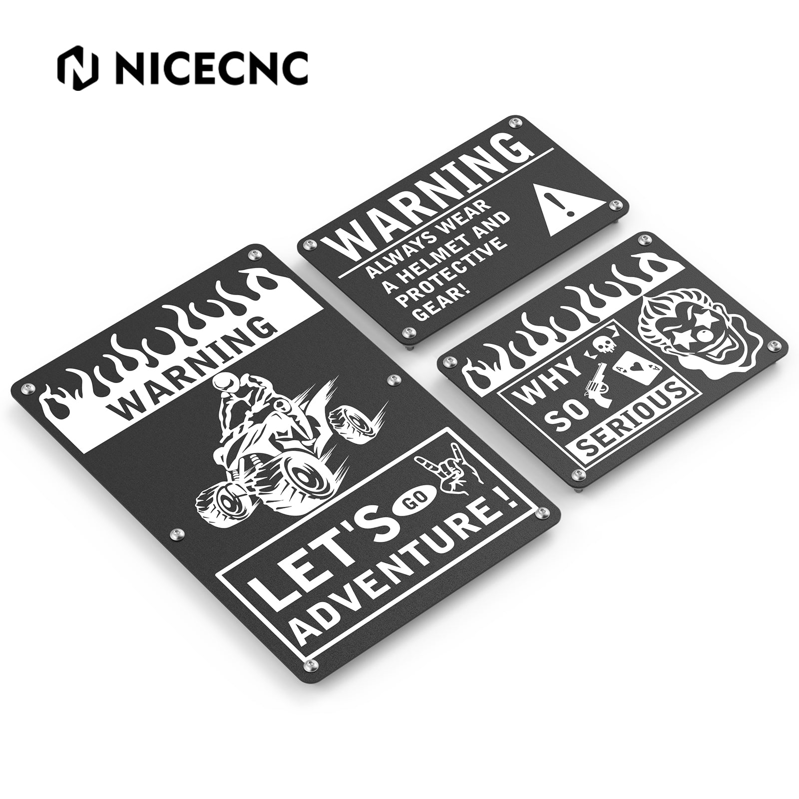 ATV Fender Warning Emblem Tags Sticker Badges Plates For Honda TRX 450 R / ER