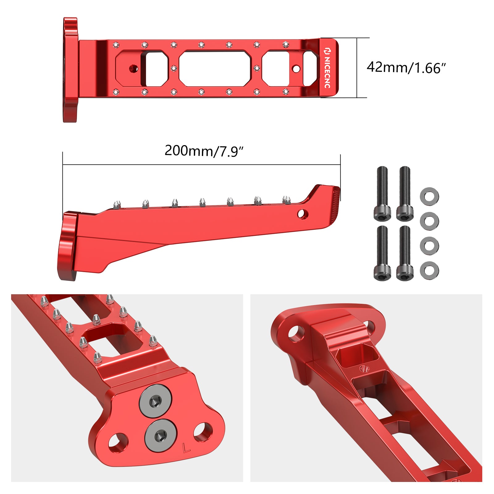 ATV Rider Foot Pegs Rest Pedals Kit For Honda TRX 450 R / ER 2006-2014
