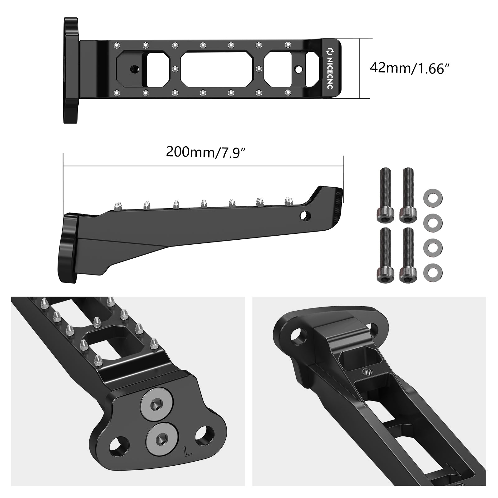 ATV Rider Foot Pegs Rest Pedals Kit For Honda TRX 450 R / ER 2006-2014