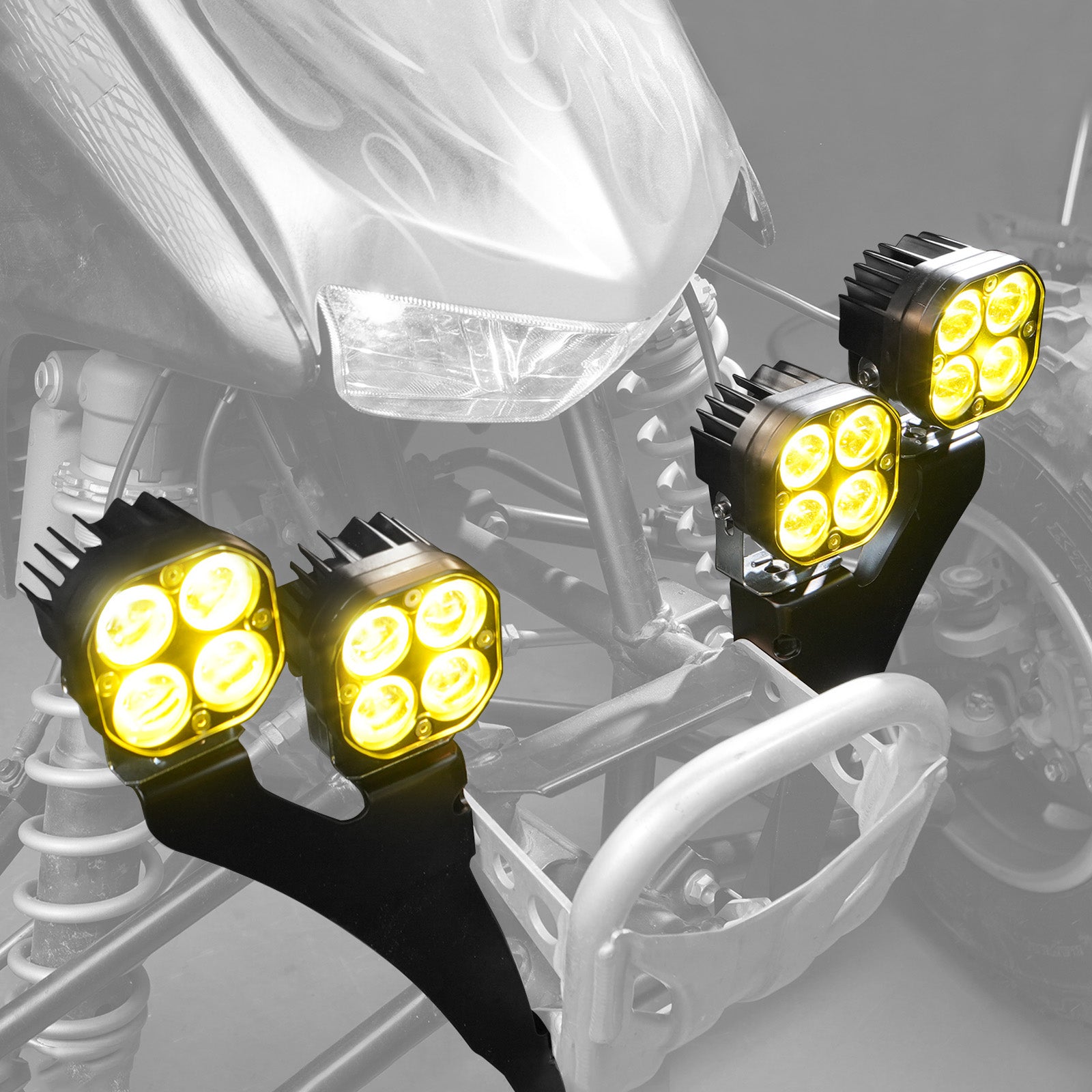 ATV LED Front Headlights Work Lights W/Adjustable Bracket For Honda TRX450 R / ER