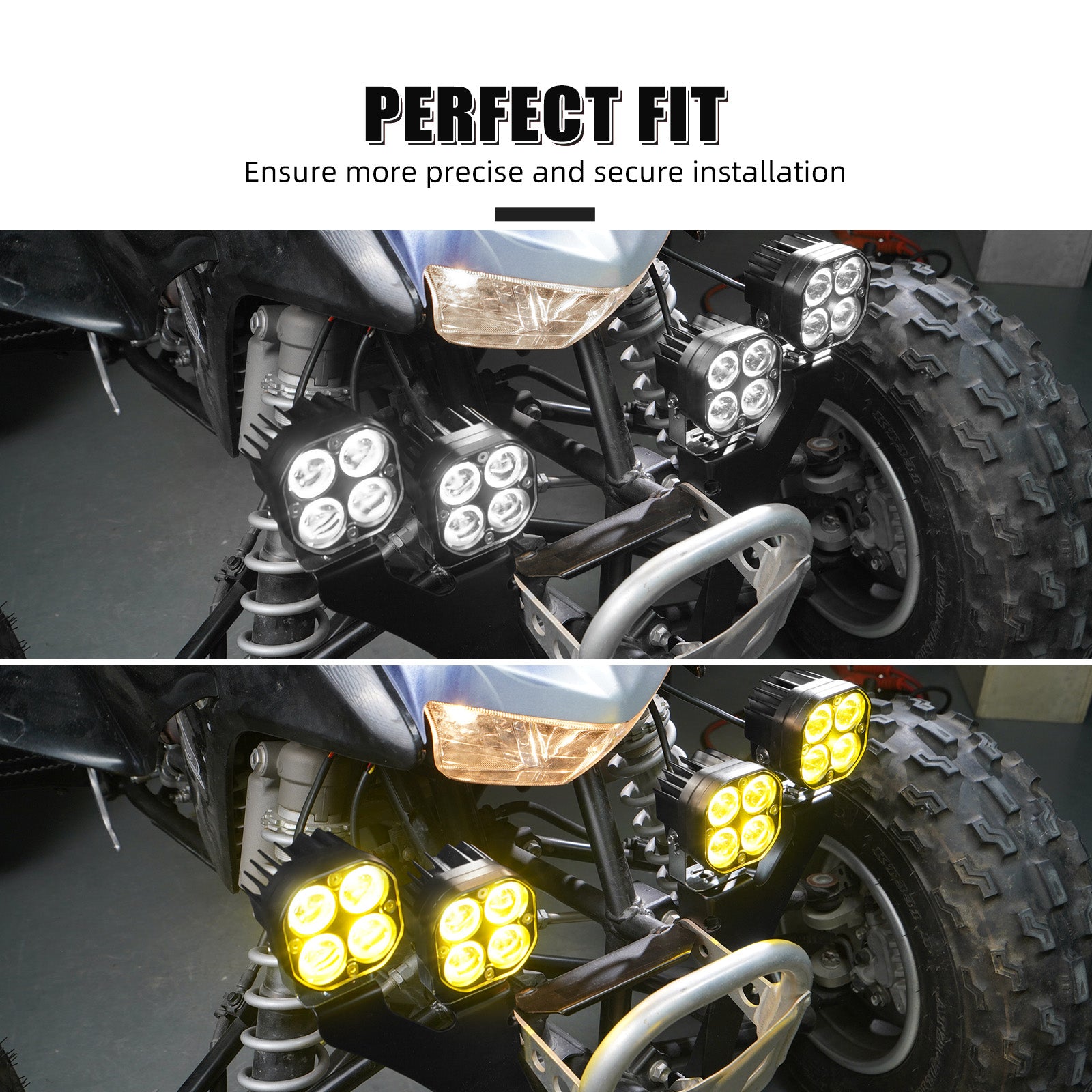 ATV LED Front Headlights Work Lights W/Adjustable Bracket For Honda TRX450 R / ER