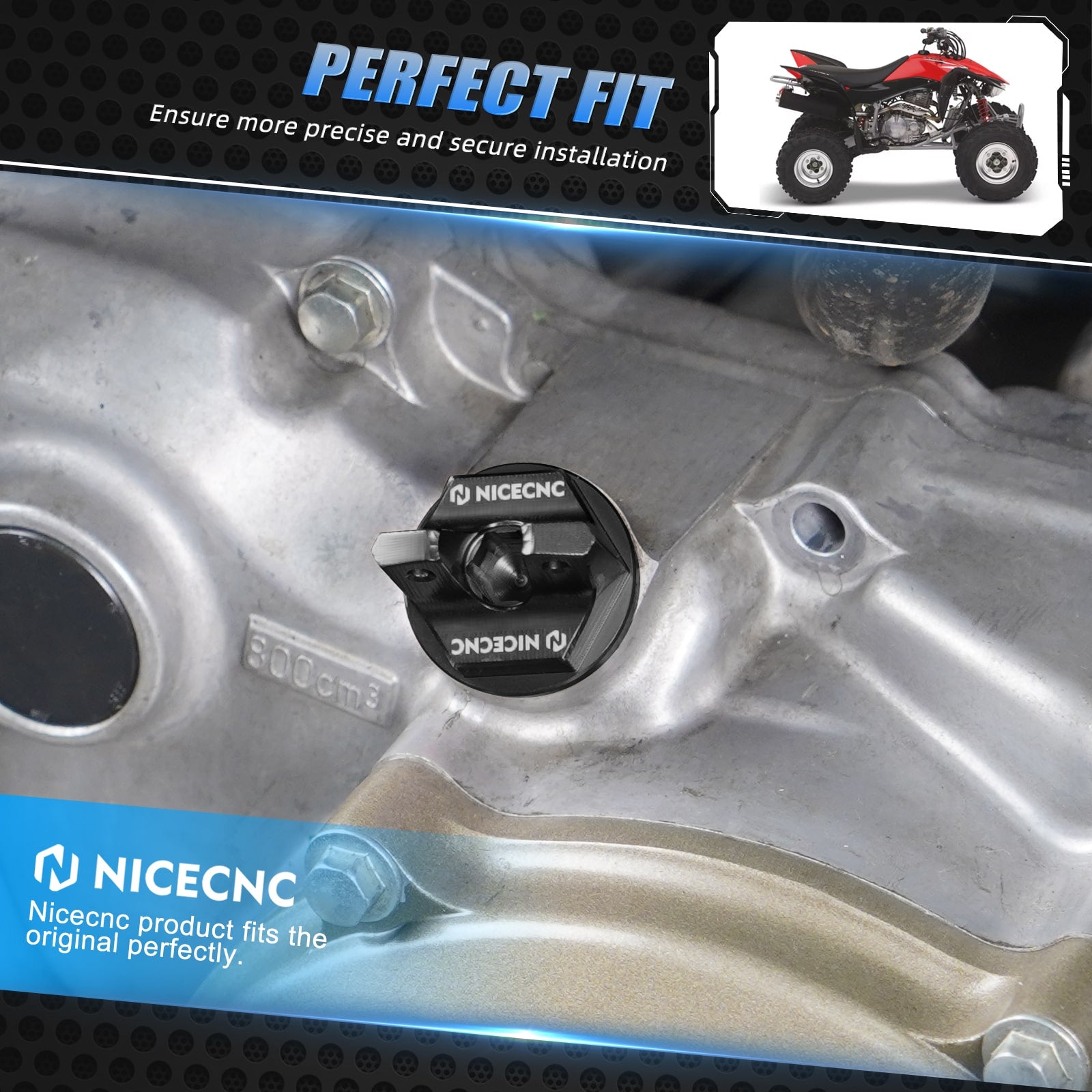 ATV Crankcase Cover Oil Filler Caps With O-Ring For Honda TRX450R TRX450ER
