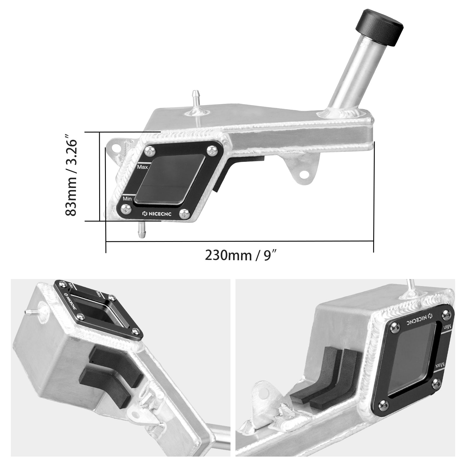 ATV Clear Radiator Reservoir Coolant Recovery Tank For Honda TRX 450 R / ER