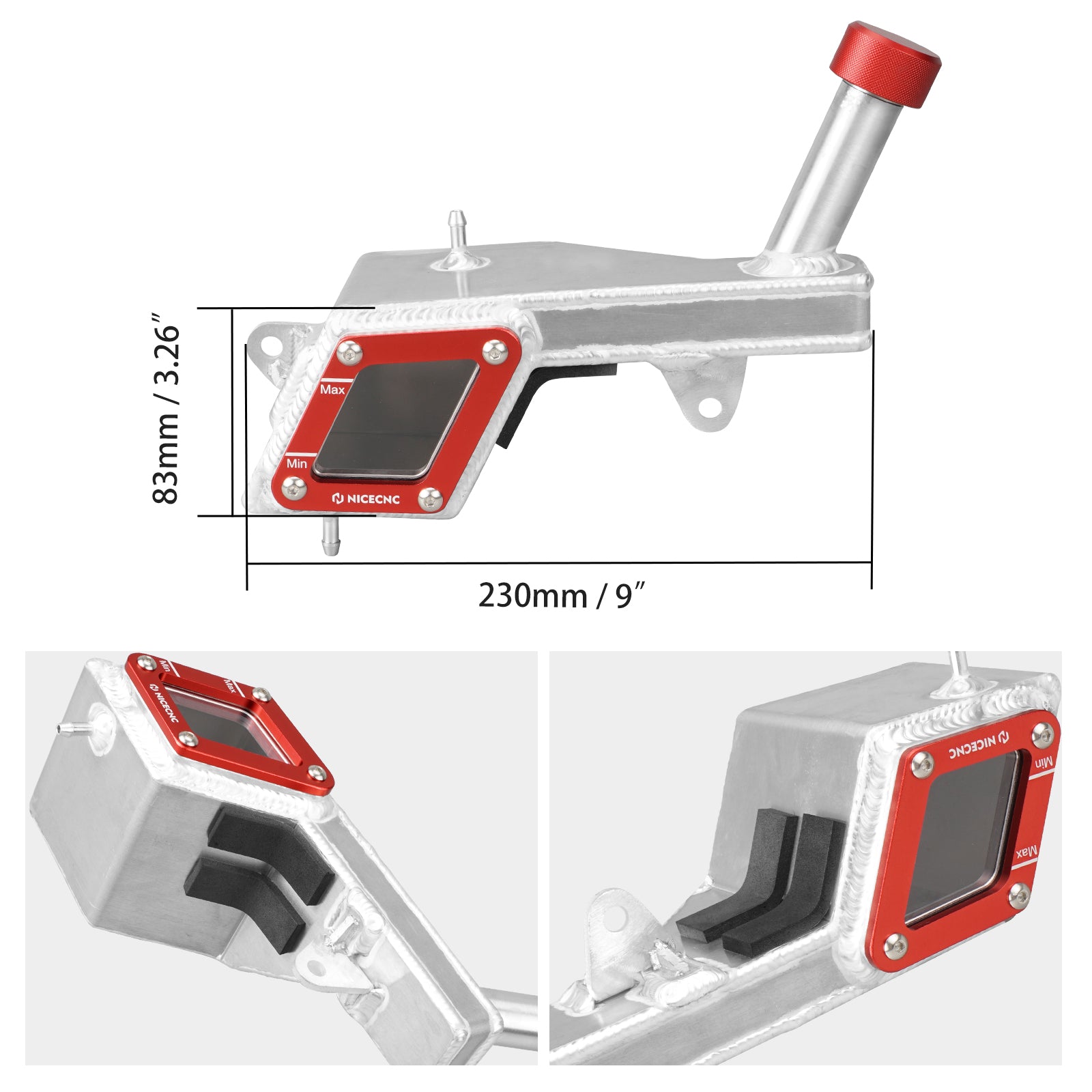ATV Clear Radiator Reservoir Coolant Recovery Tank For Honda TRX 450 R / ER