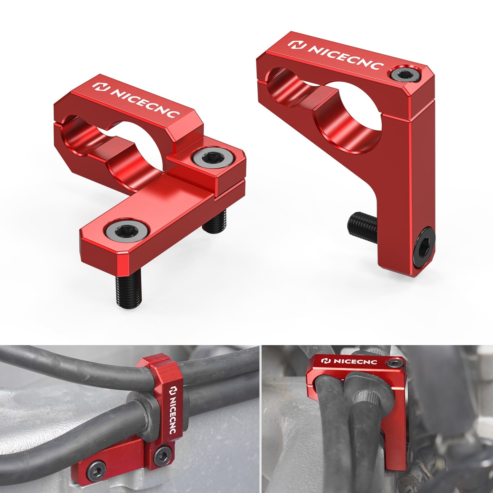 ATV Dual-Size Rear Brake Line Hose Clamps Holder For Honda TRX 450 R / ER