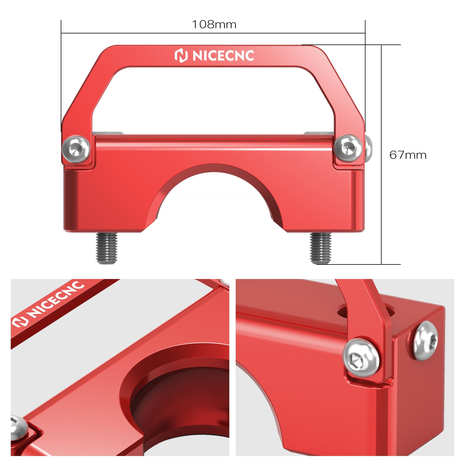ATV Steering Stem Mount Holder Bracket & Wire Clamp For Honda TRX 450 R / ER