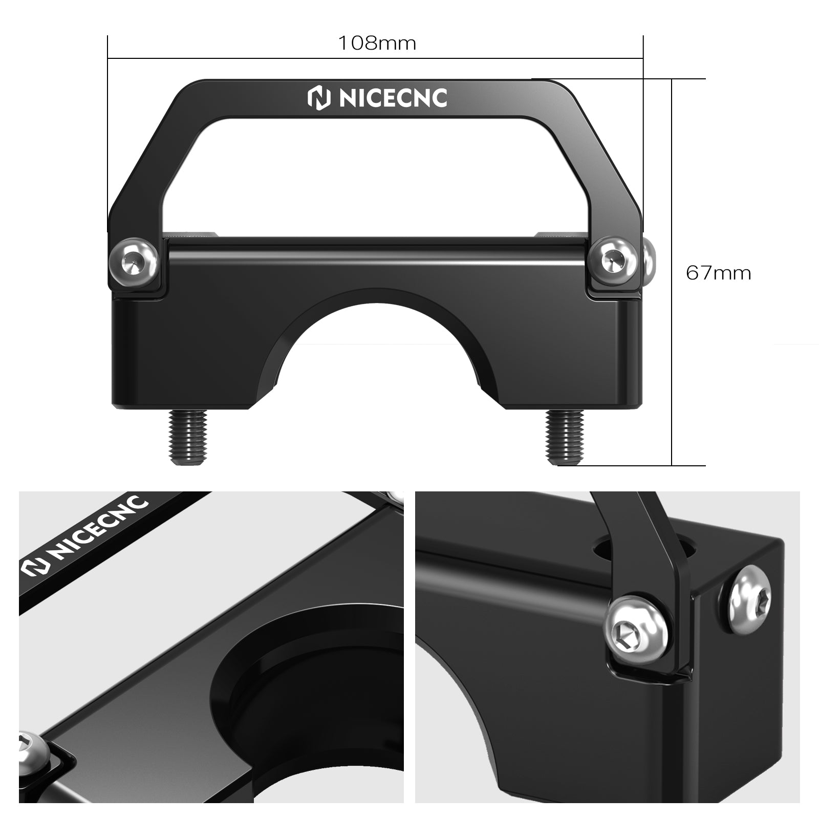 ATV Steering Stem Mount Holder Bracket & Wire Clamp For Honda TRX 450 R / ER
