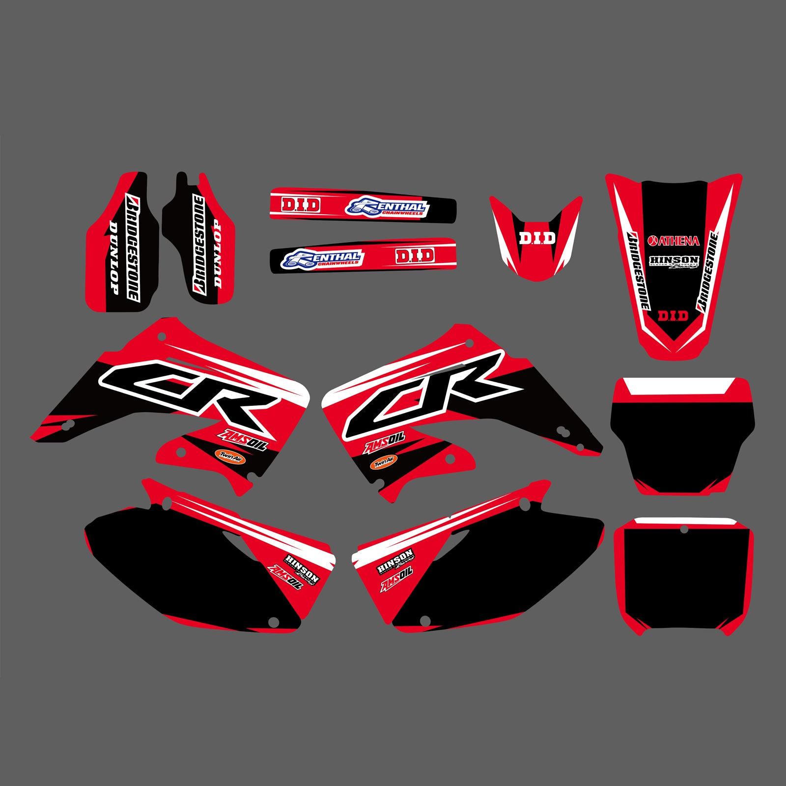 Team Graphics Background Sticker Decal Kits for Honda CR125/CR250 2002-2012