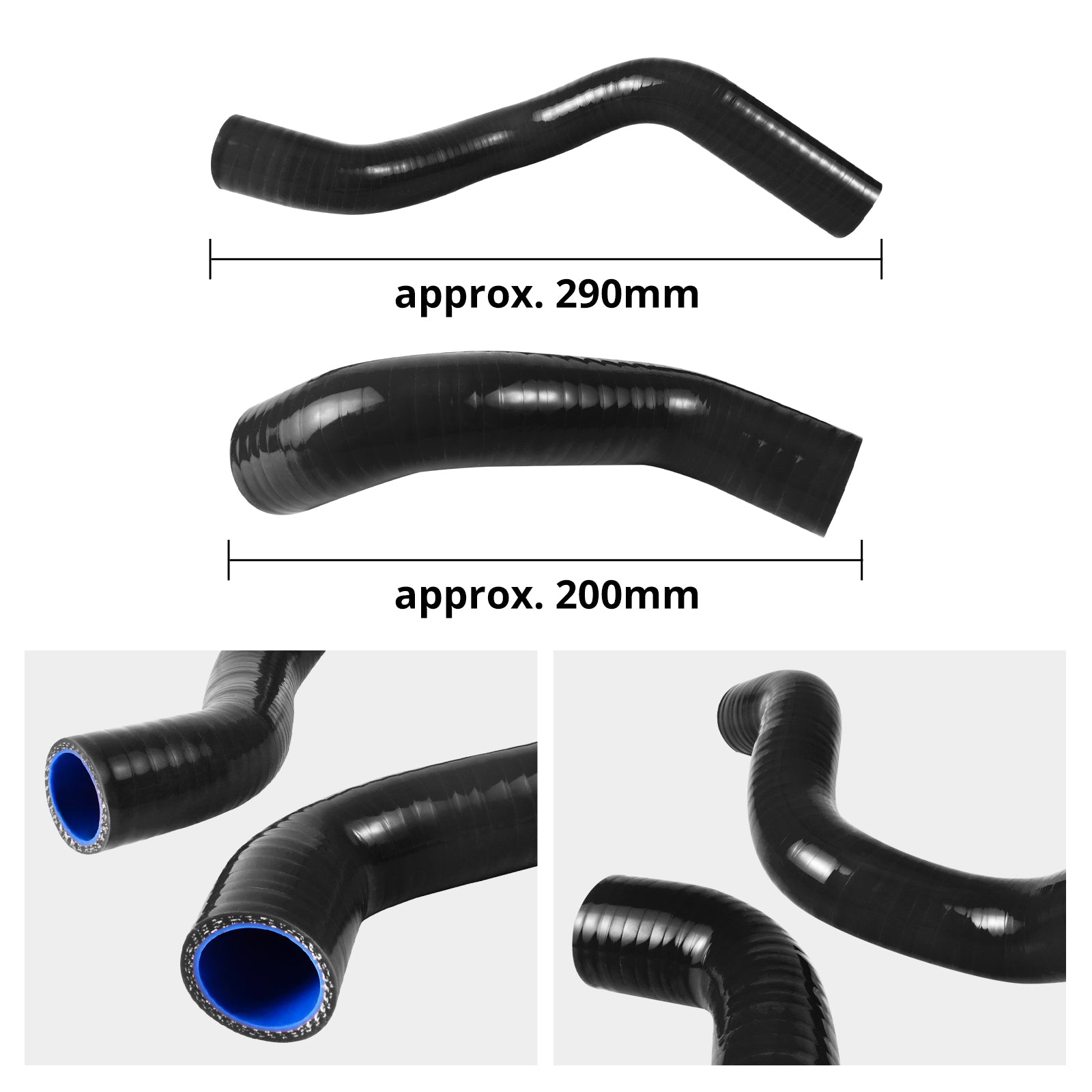 3-Layer Reinforced Silicone Radiator Hose Kit For Husqvarna Norden 901 2022-2025