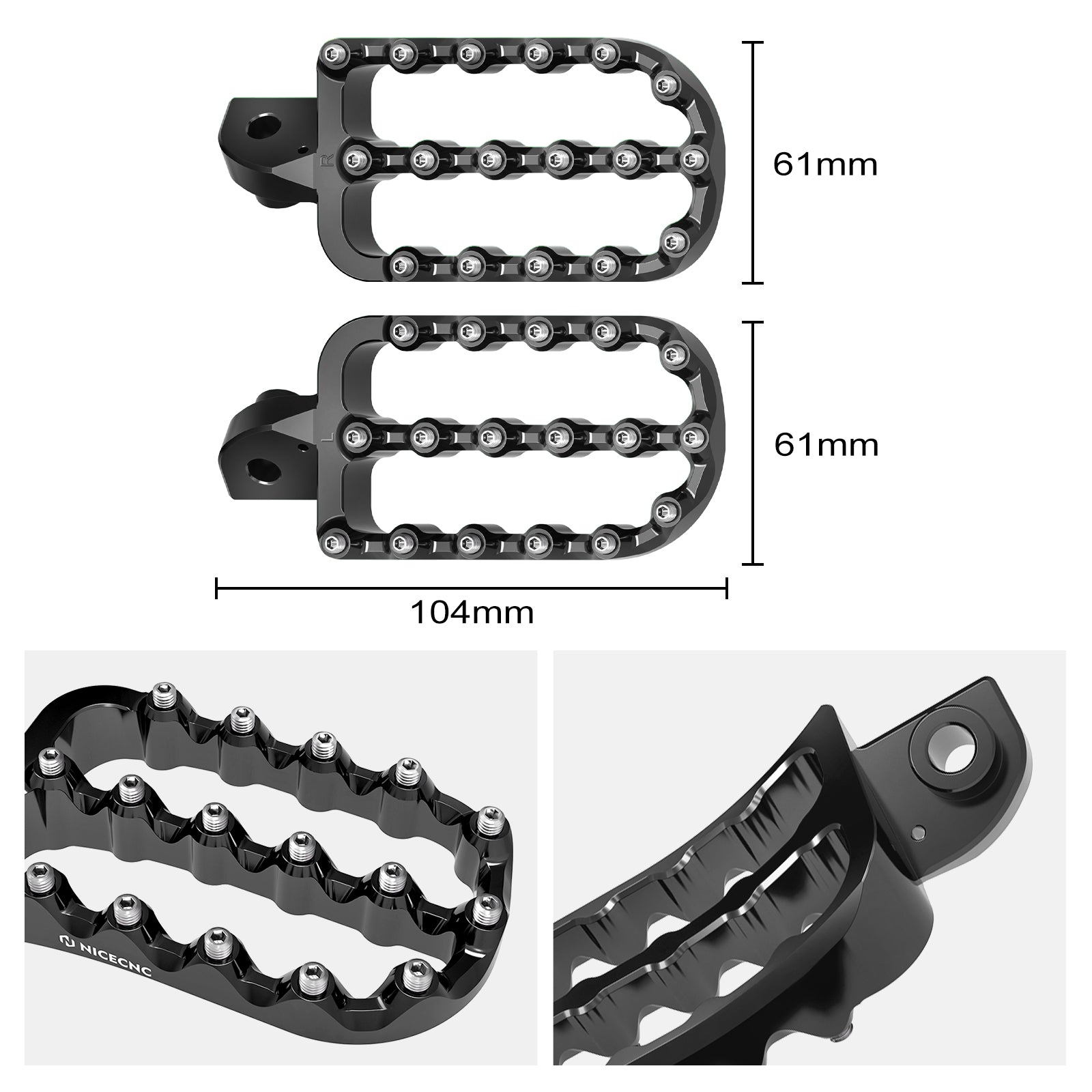 Enlargerd Wide Footpegs For Kawasaki KLR650 1987-2024