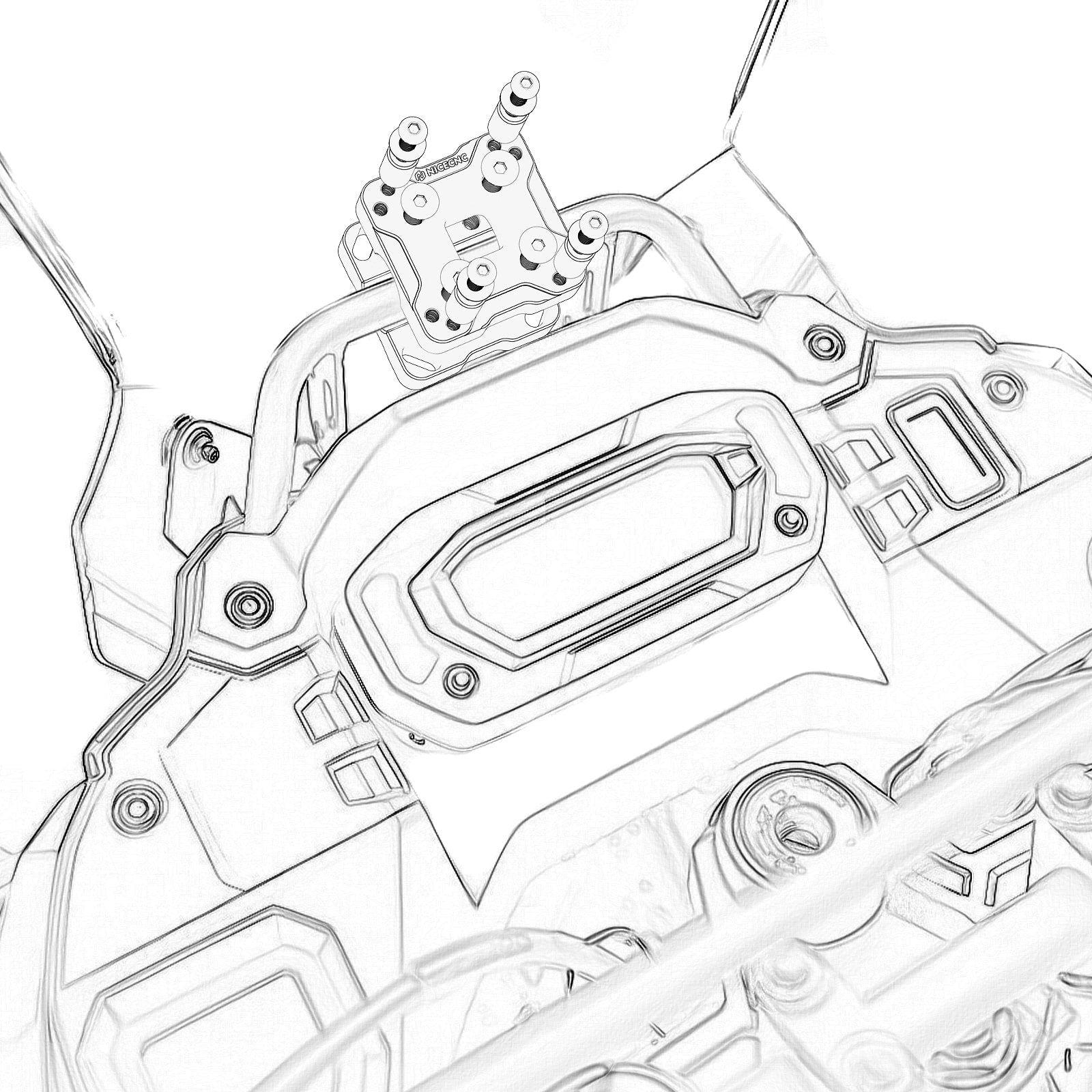 14mm Handlebar GPS Phone Mount AMPS Holder Bar Clamp For Kawasaki KLR650