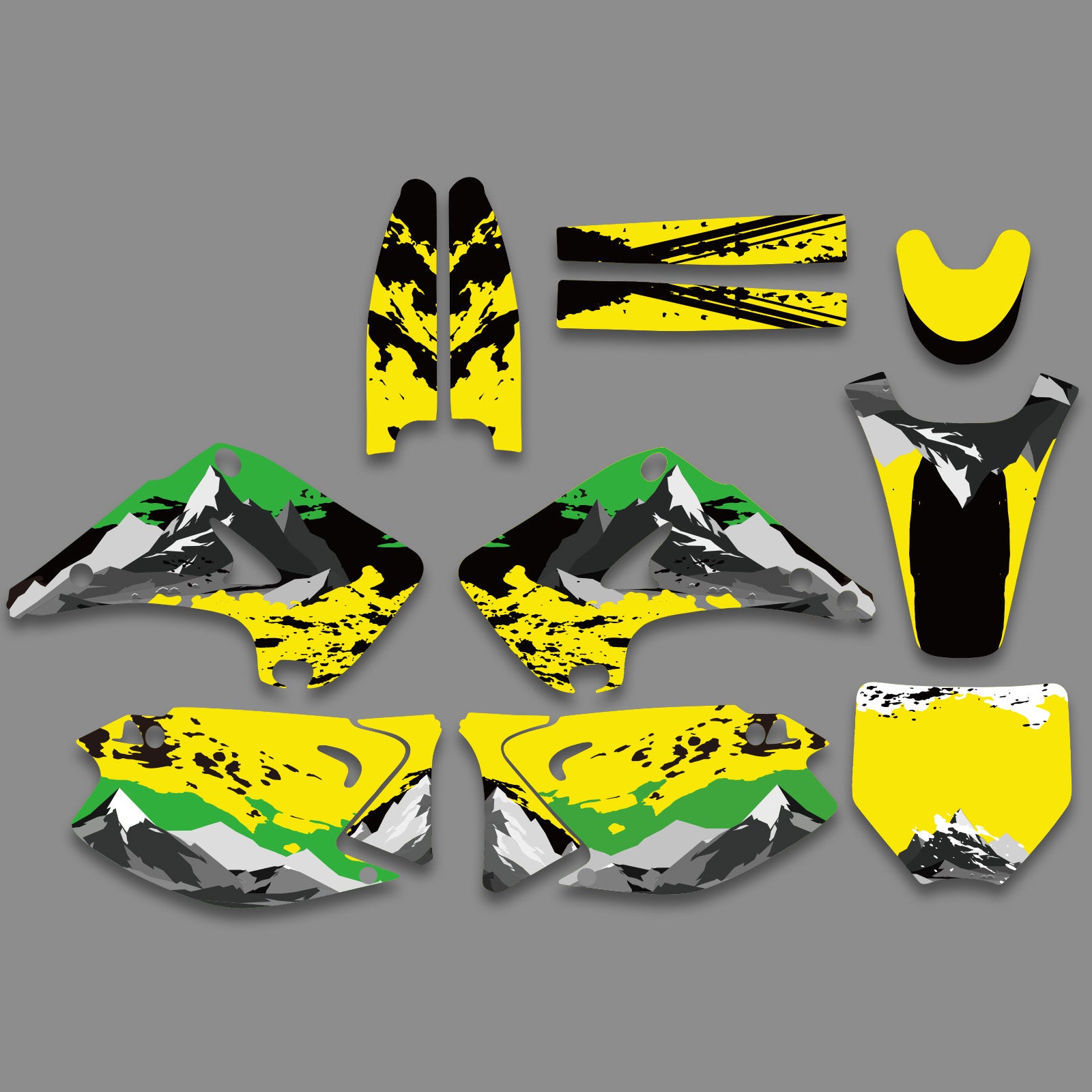 Full Graphics Decals Stickers Kit For KAWASAKI KX125 KX250 2003-2012
