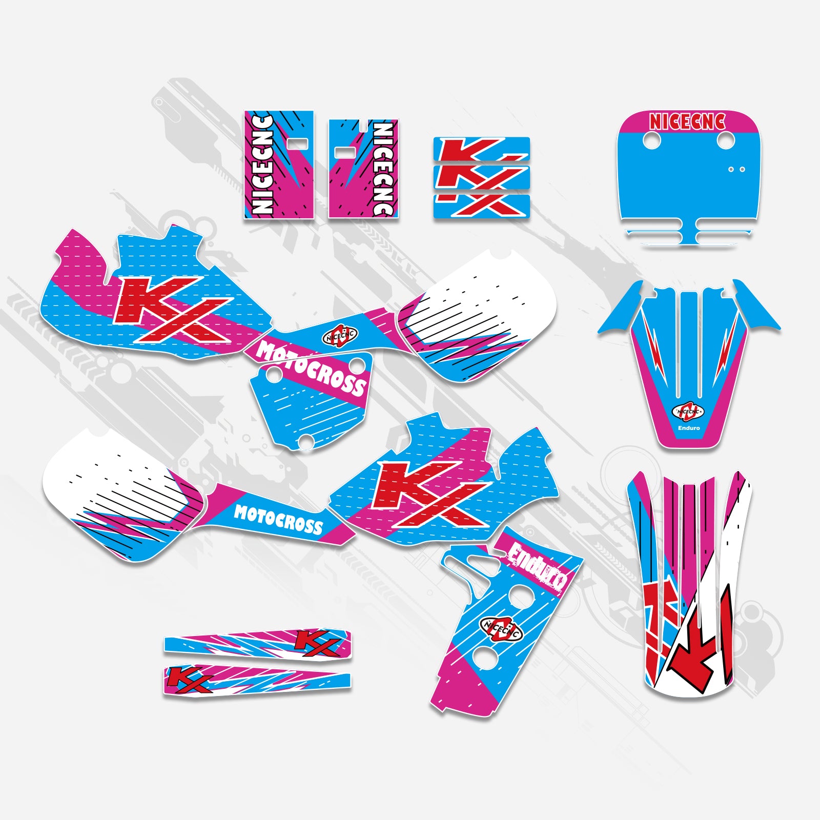 Motorcycle Full Graphics Decals Stickers Kit For KAWASAKI KX60 1985-2004