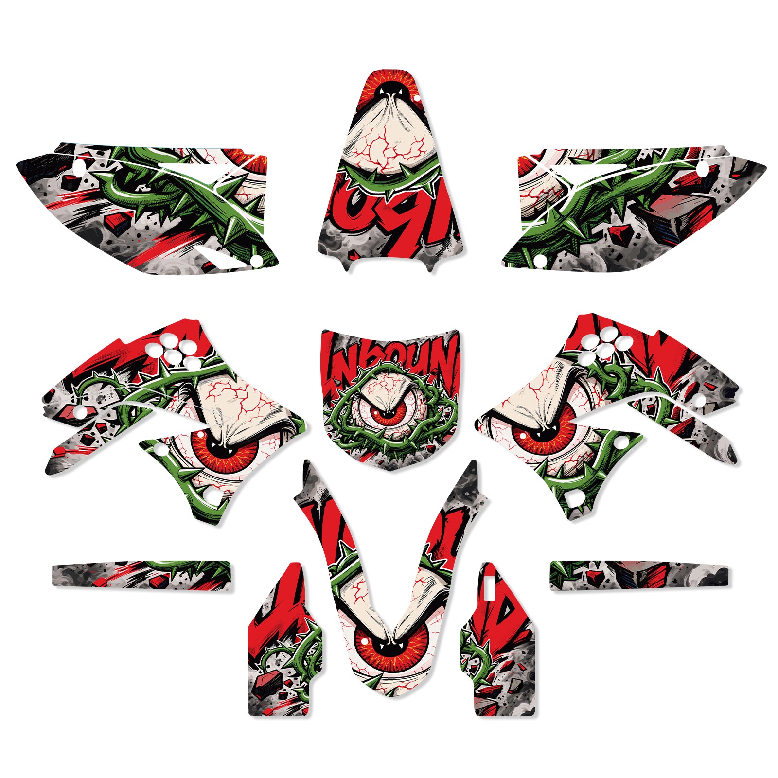 Motorcycle Full Graphics Decals Stickers Kit For KAWASAKI KXF250 2009-2012