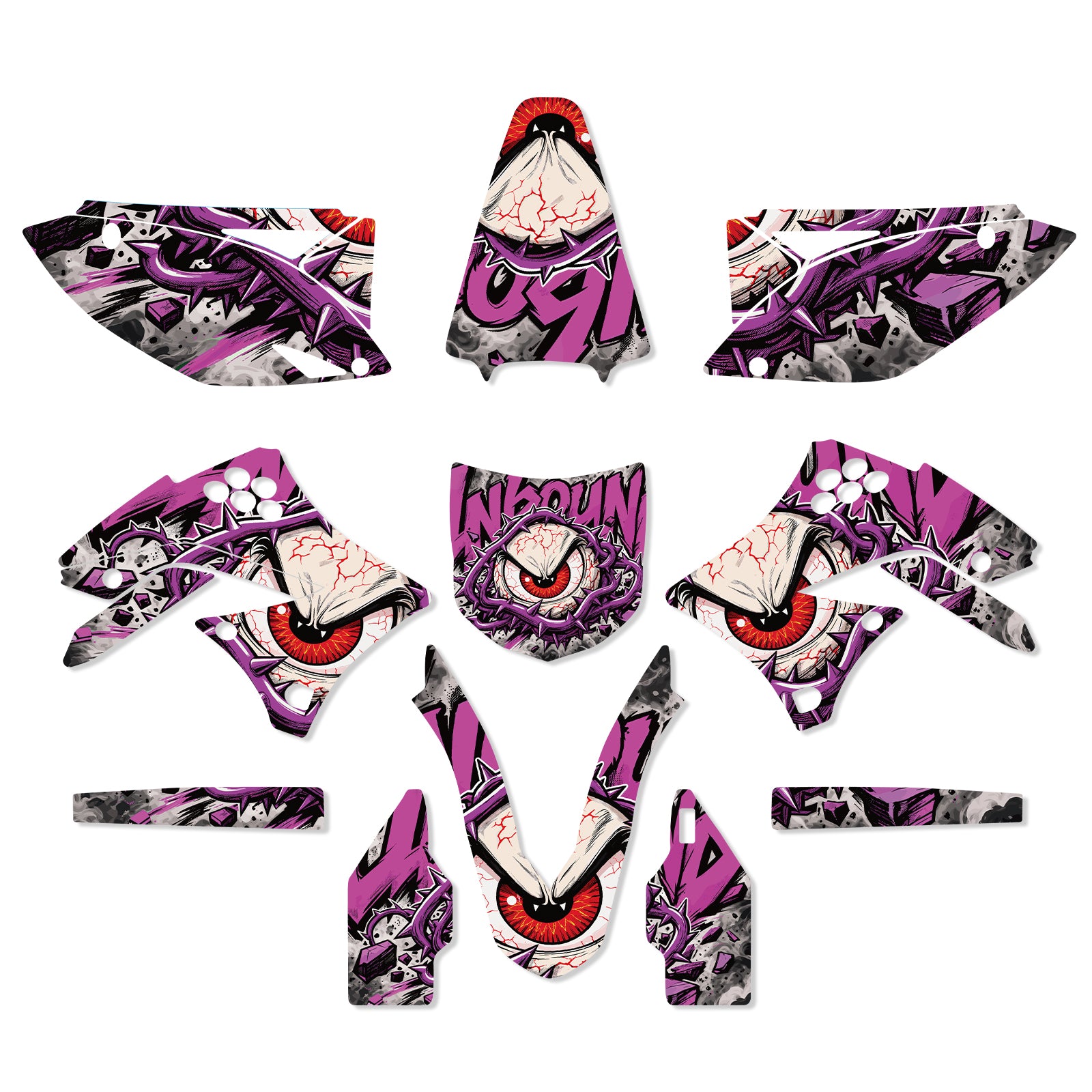 Motorcycle Full Graphics Decals Stickers Kit For KAWASAKI KXF250 2009-2012