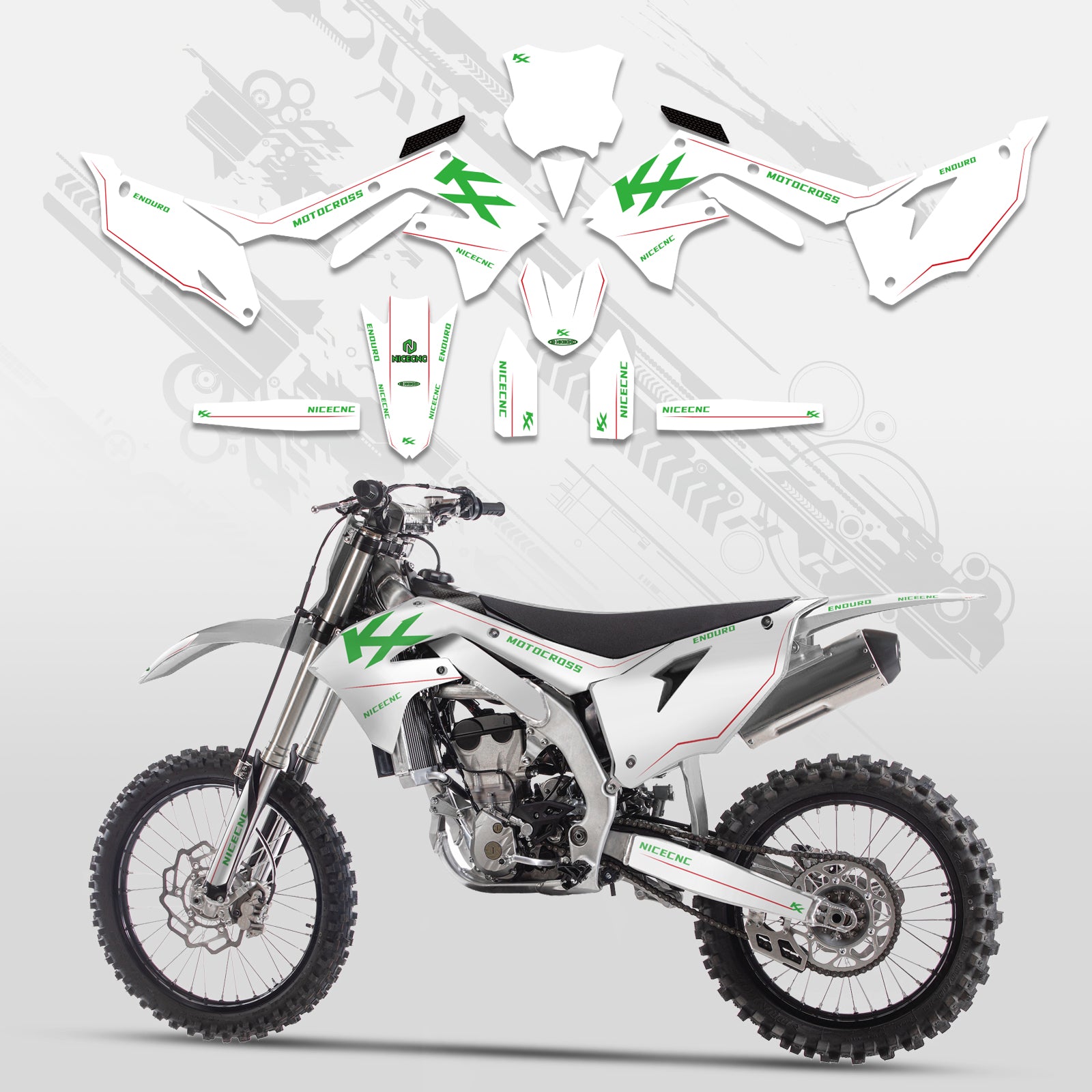Motorcycle Full Graphics Decals Stickers Kit For Kawasaki KXF250 21-23 KX450F 19-23