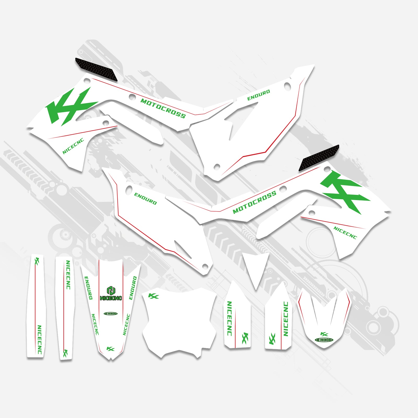 Motorcycle Full Graphics Decals Stickers Kit For Kawasaki KXF250 21-23 KX450F 19-23