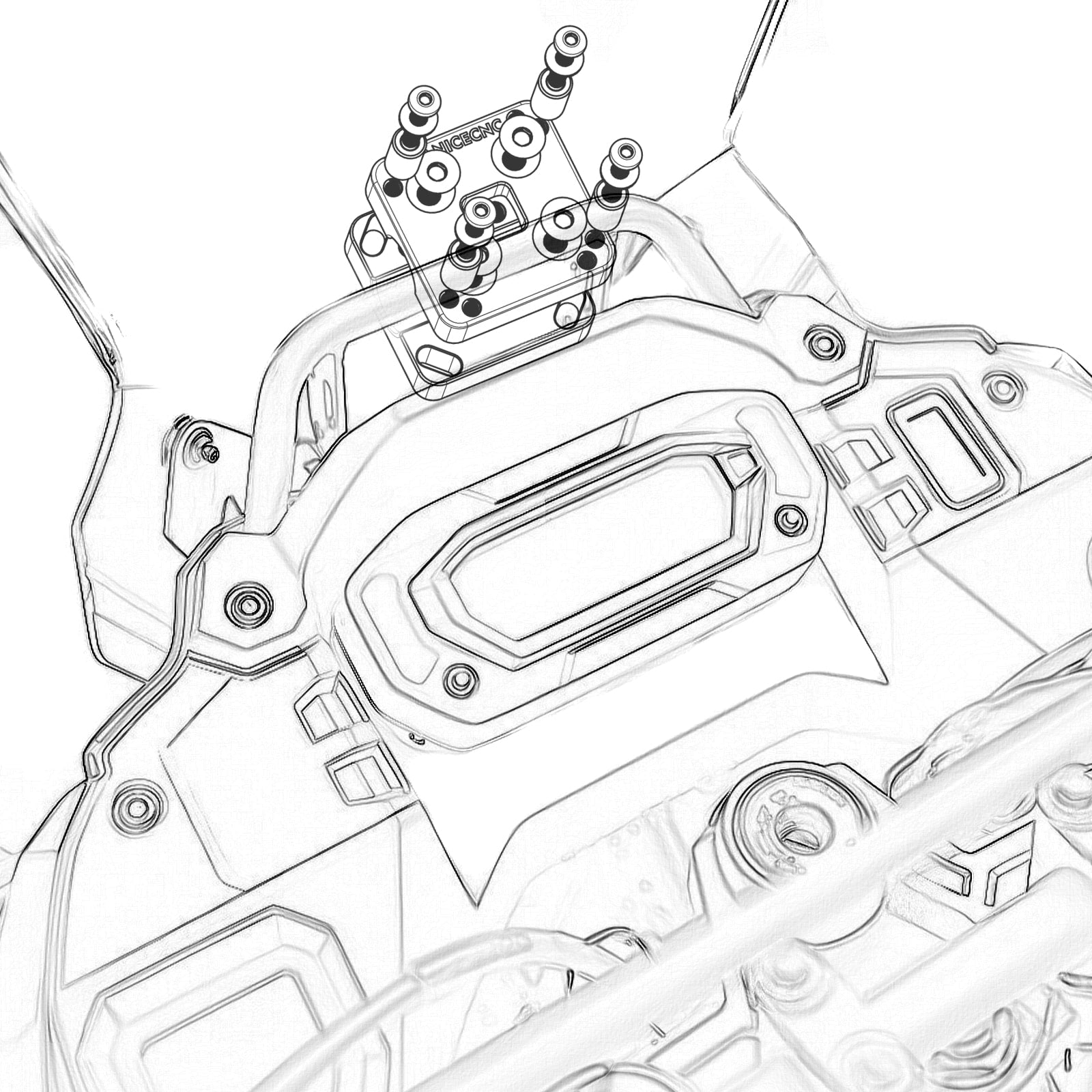 14MM Bar Phone Navigation GPS Mount Clamp Holder For Kawasaki KLR650 22-23