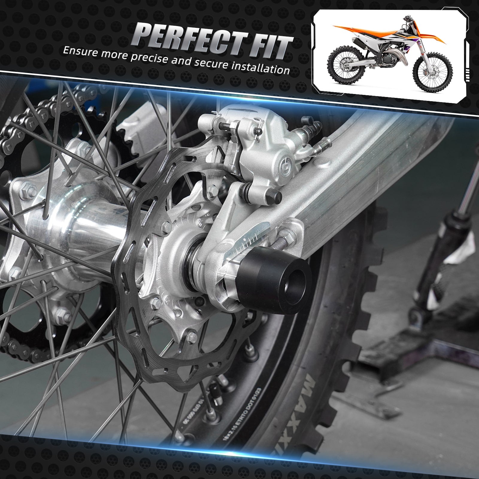 Rear Axle Slider Fork Protector Guard For KTM Husqvarna GasGas 2023-2024