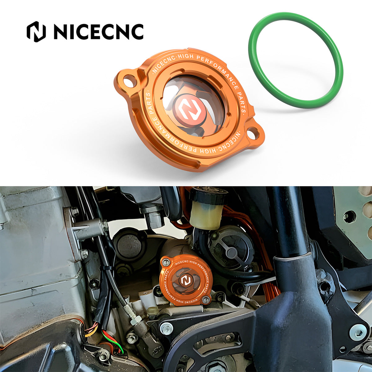 Transparent Oil Filter Cover Cap For KTM 250-625 950 Adv/Super Enduro 990 Adv/Super Duke