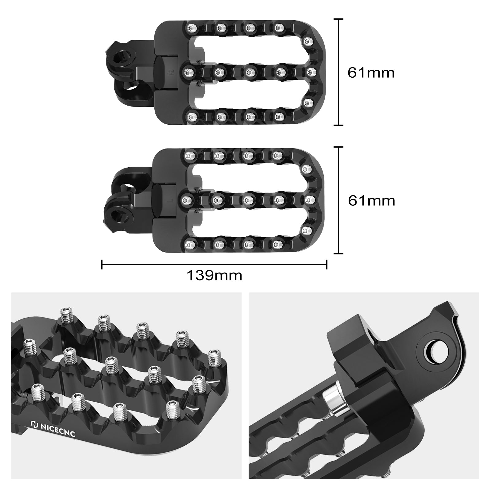 Adjustable Kickstand + Lower Larger Footpegs For Husqvarna 701 Enduro Supermoto