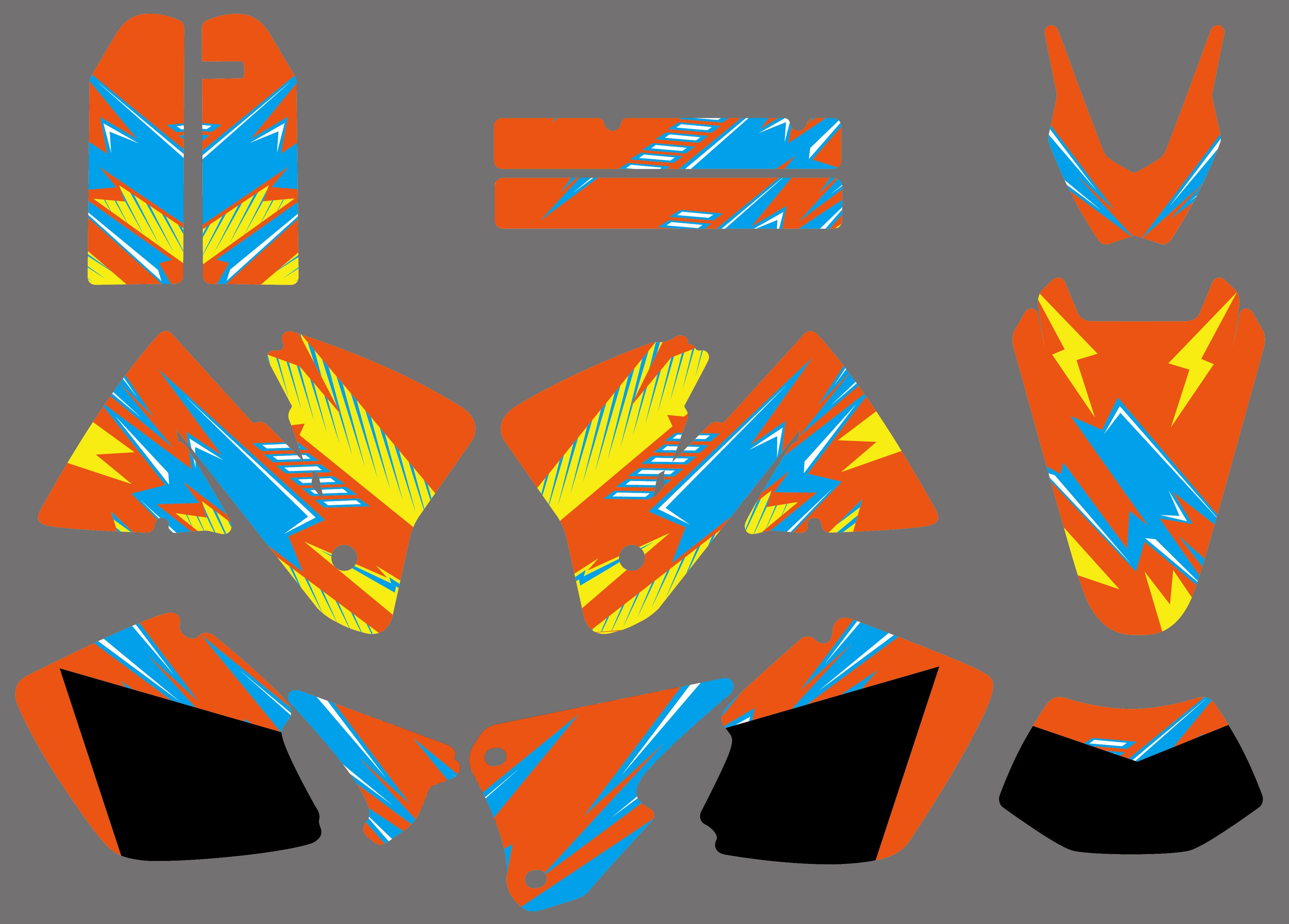 Motorcycle Full Graphic Decals Stickers Kit For KTM EXC 2001-2002