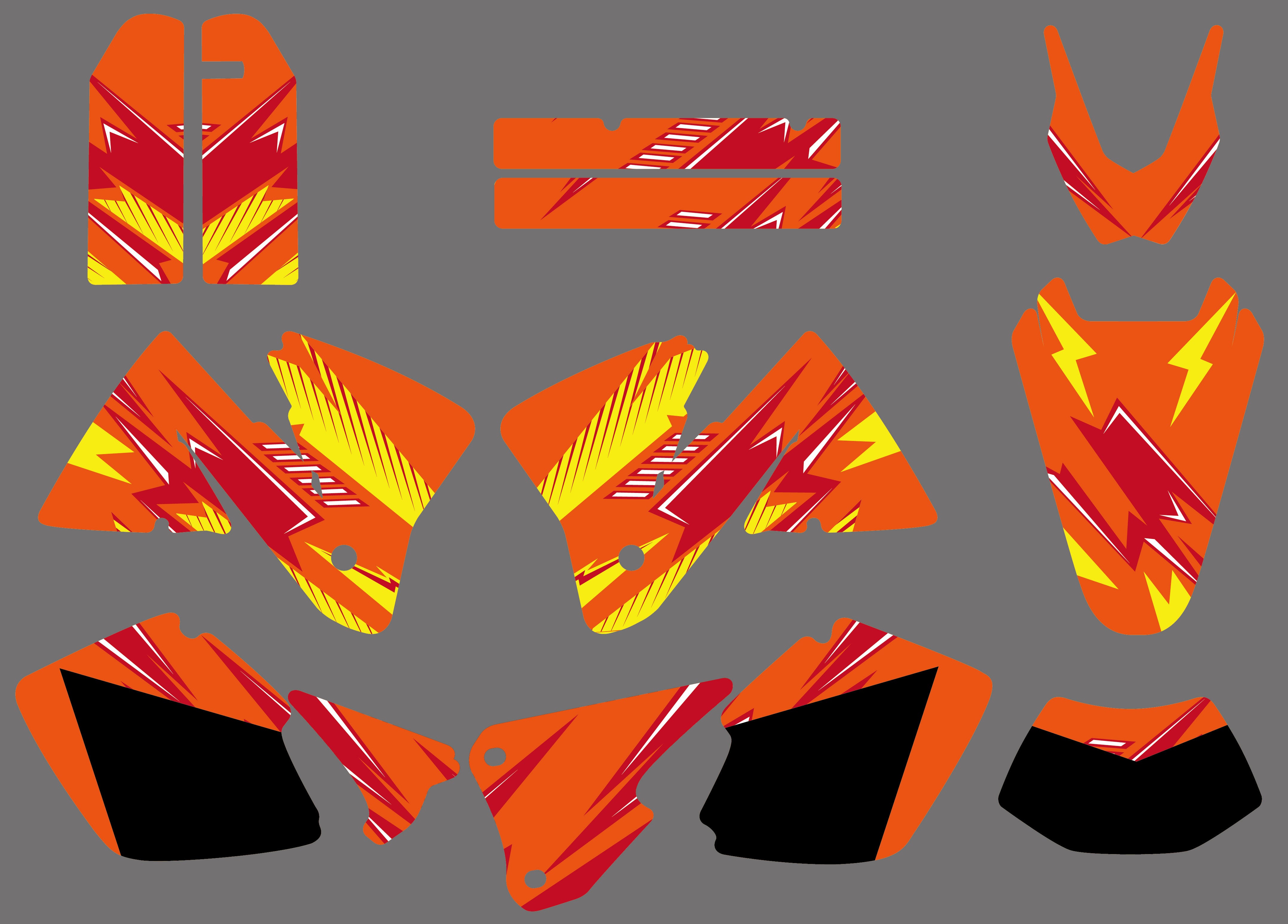 Motorcycle Full Graphic Decals Stickers Kit For KTM EXC 2001-2002