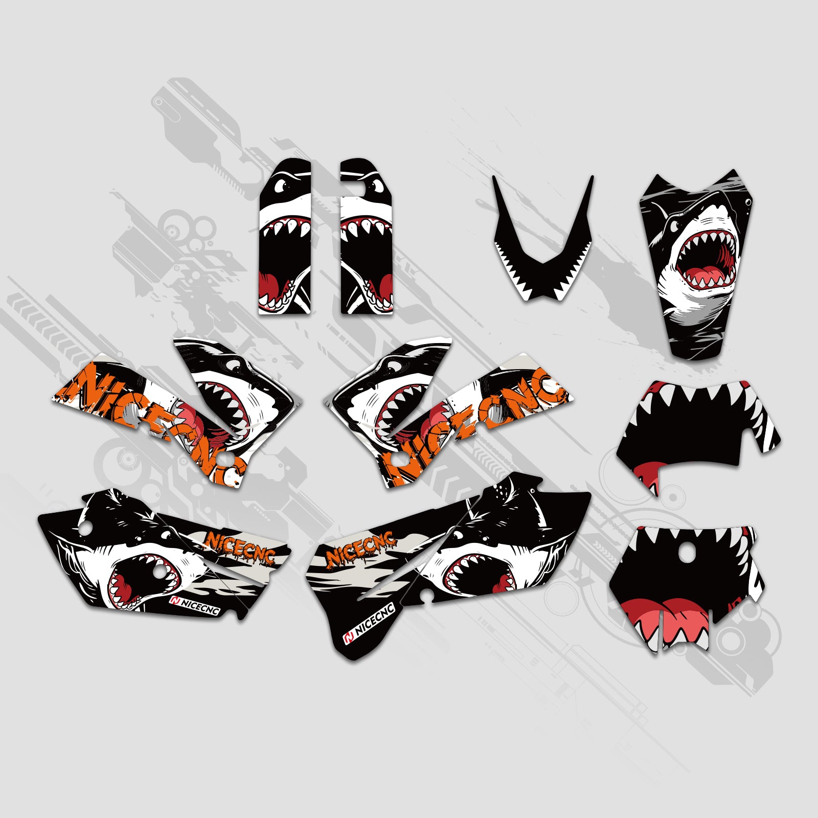 Off-Road Bike Full Graphics Decals Stickers Set For KTM EXC 2005-2007
