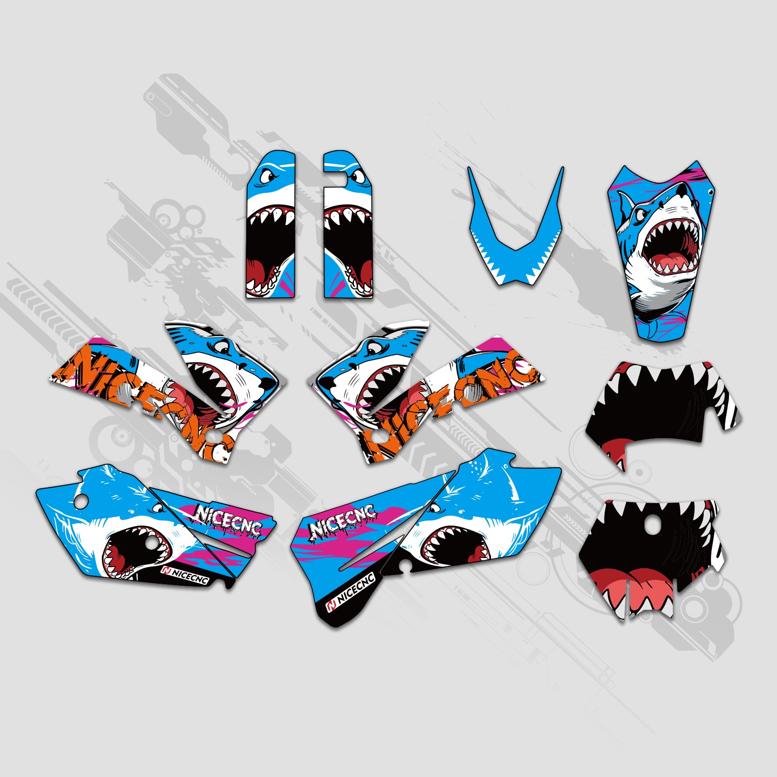 Off-Road Bike Full Graphics Decals Stickers Set For KTM EXC 2005-2007