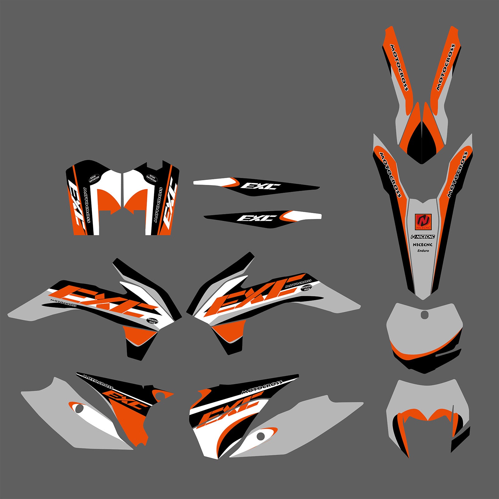Motorcycle Full Graphics Decals Stickers Set For KTM EXC / XC-W / XCF-W 2014-2016
